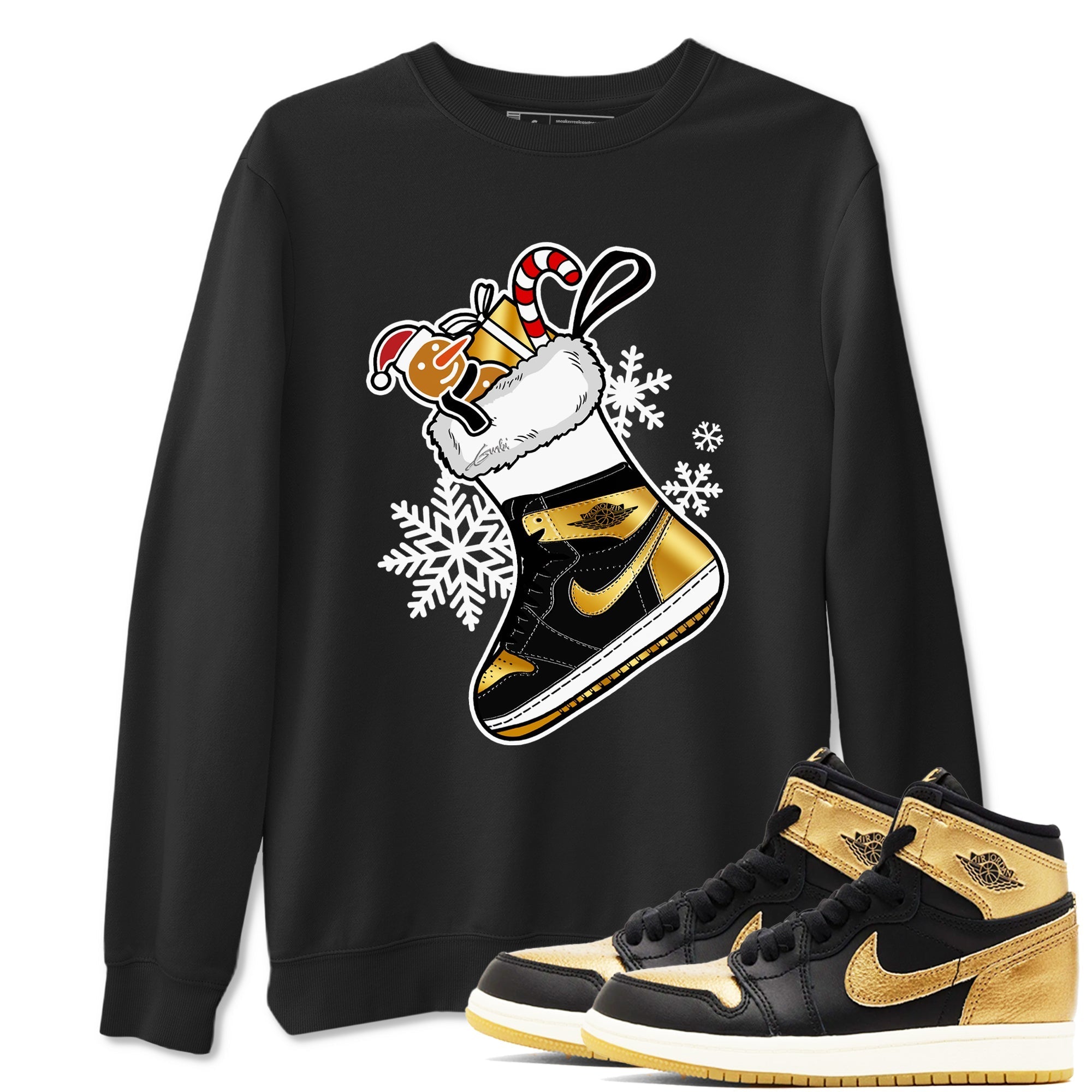 snkmatch Stocking snkmatch Tees - Air Jordan 1 Black Metallic Gold