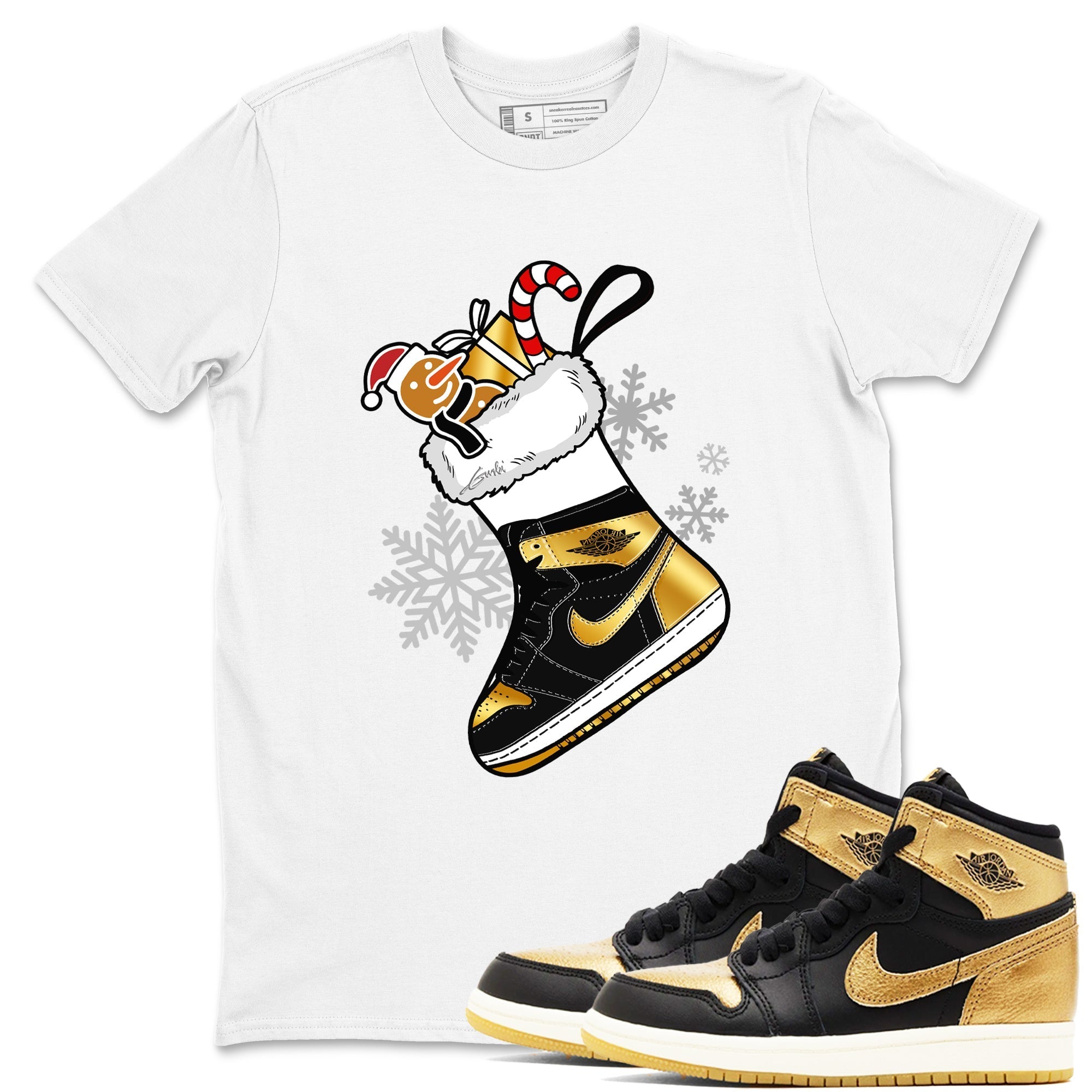 snkmatch Stocking snkmatch Tees - Air Jordan 1 Black Metallic Gold