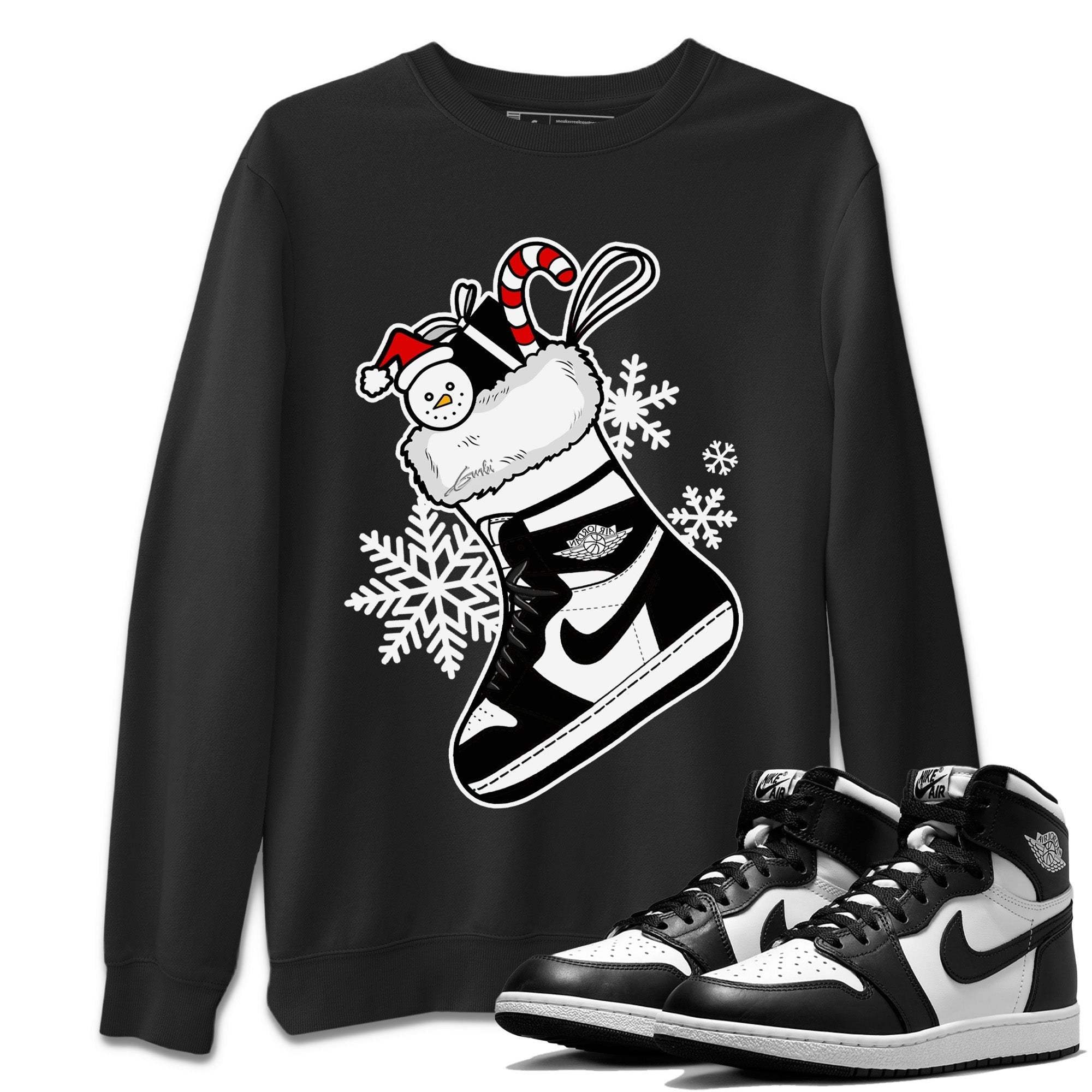 snkmatch Stocking Unisex Tops - Air Jordan 1 Black White