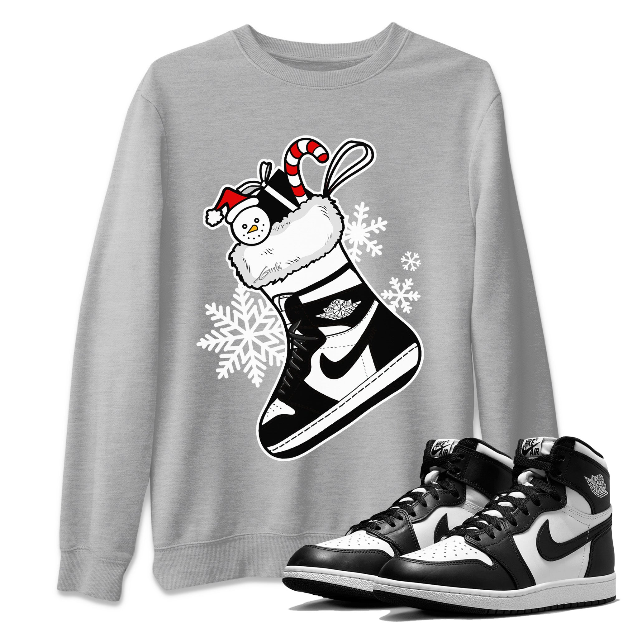 snkmatch Stocking Unisex Tops - Air Jordan 1 Black White