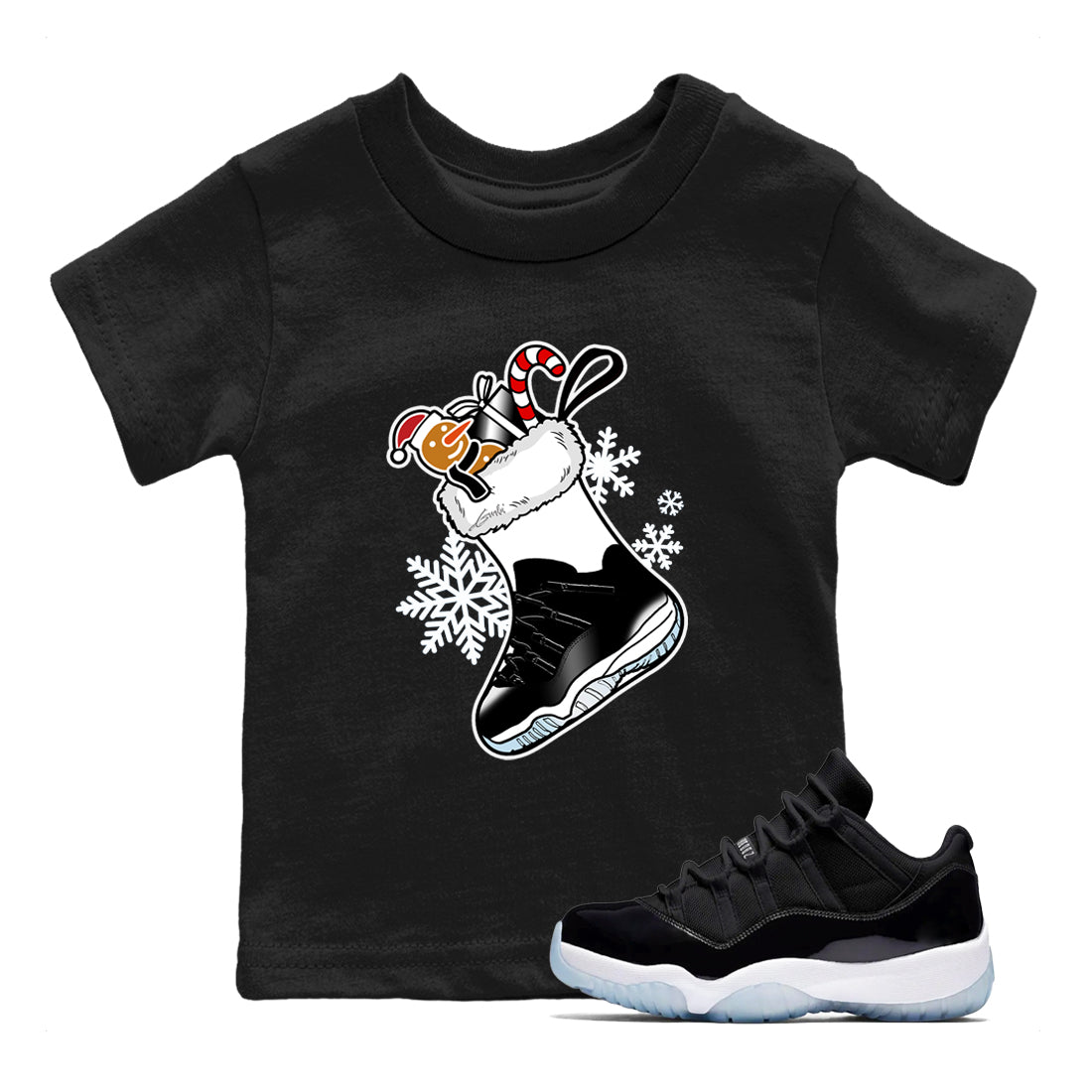 snkmatch Stocking snkmatch Tees Kids - Air Jordan 11 Black And Varsity Royal