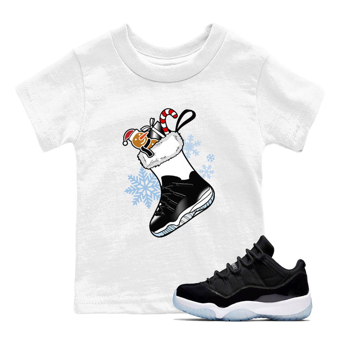 snkmatch Stocking snkmatch Tees Kids - Air Jordan 11 Black And Varsity Royal