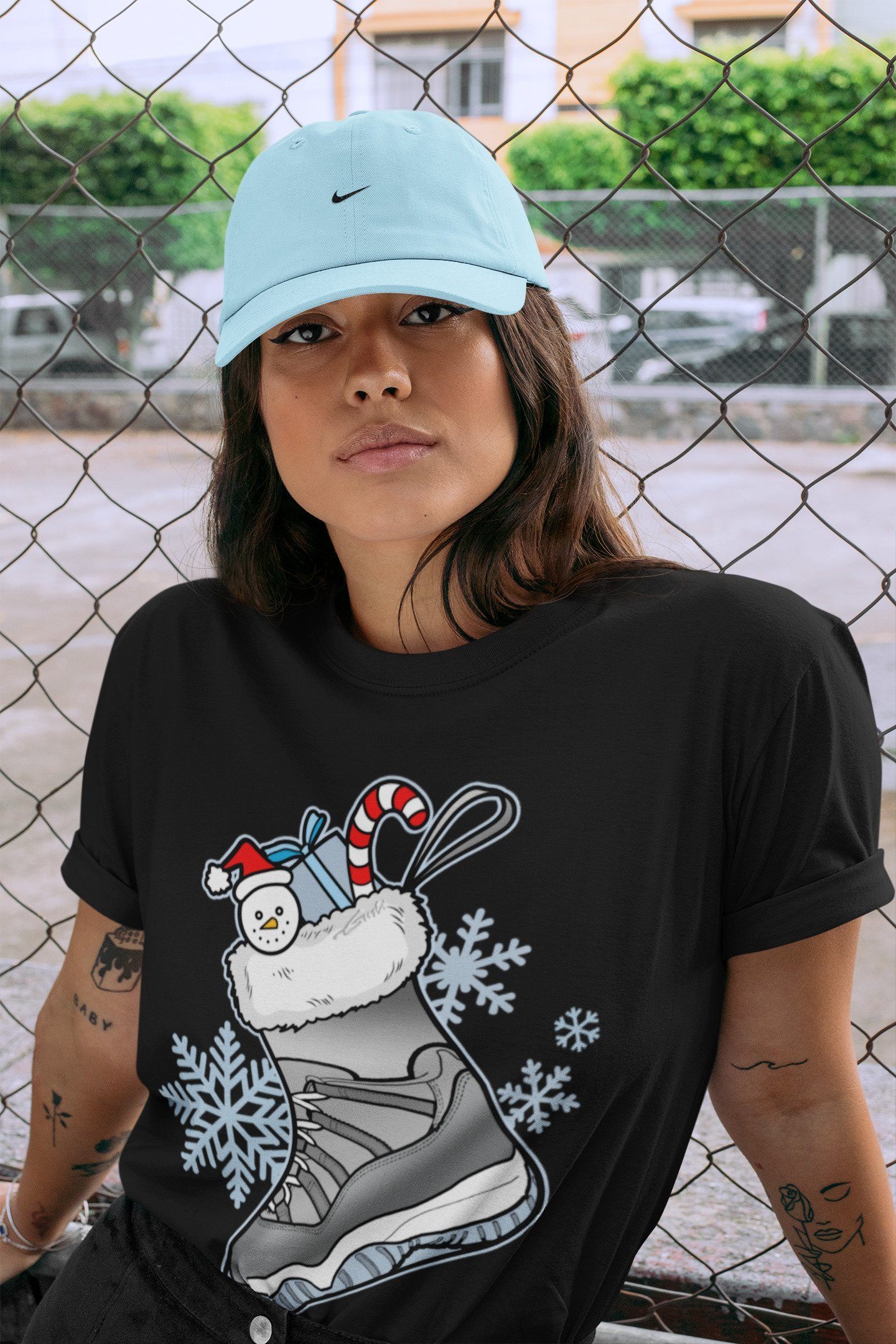 Sneaker Stocking Unisex Tops - Air Jordan 11 Cool Grey
