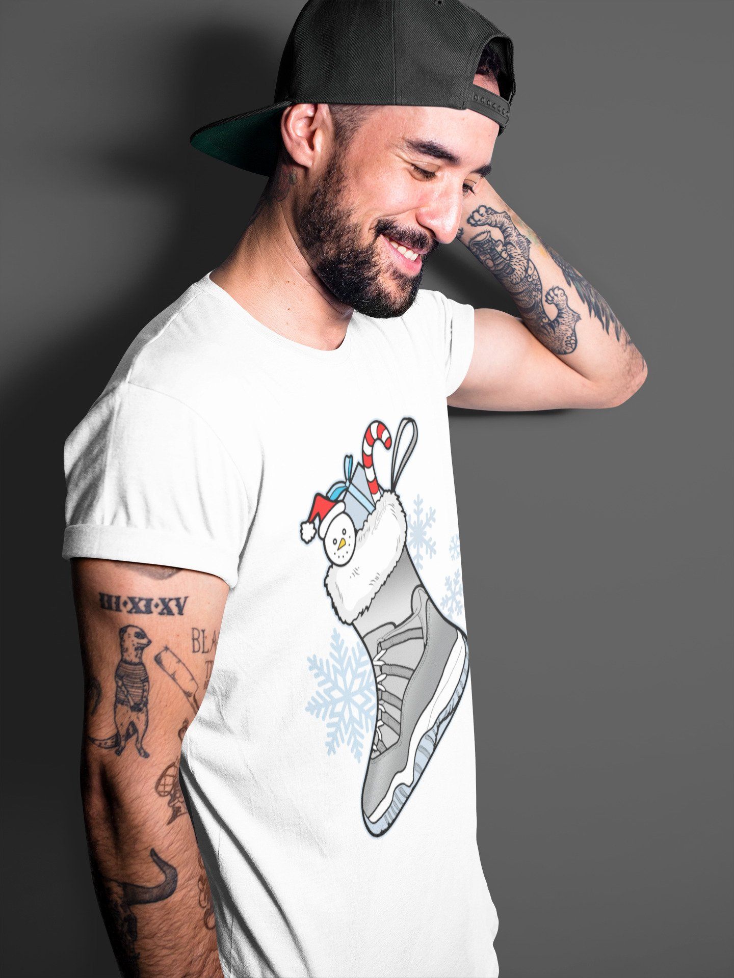 Sneaker Stocking Unisex Tops - Air Jordan 11 Cool Grey