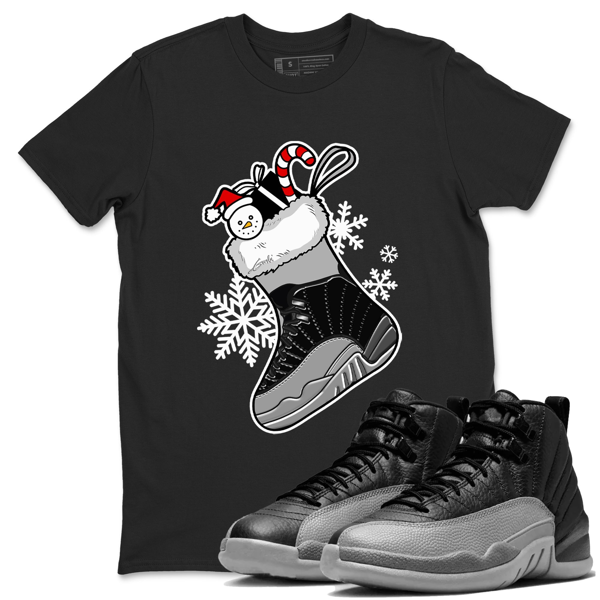snkmatch Stocking snkmatch Tees - Air Jordan 12 Black Wolf Grey