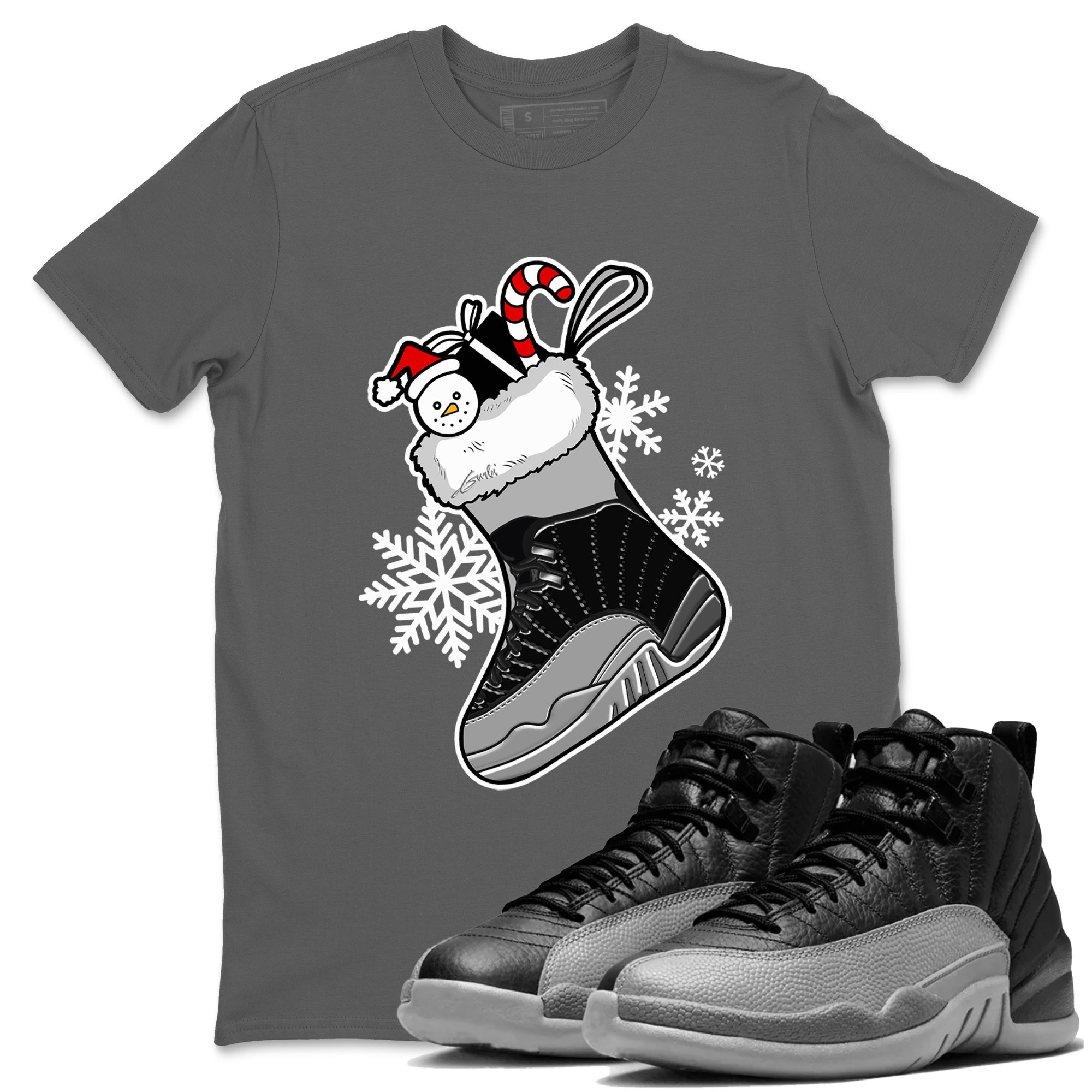 snkmatch Stocking snkmatch Tees - Air Jordan 12 Black Wolf Grey