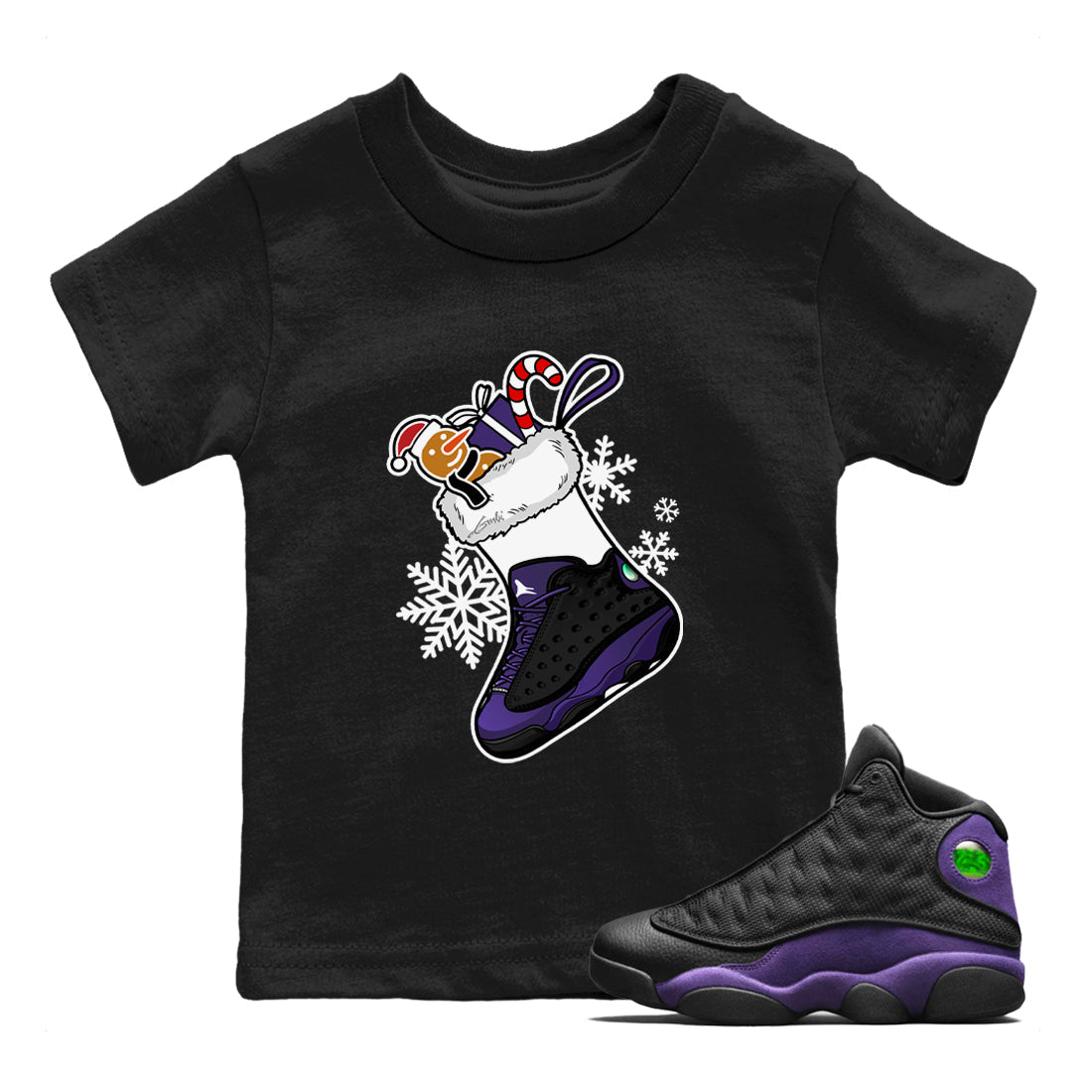 snkmatch Stocking snkmatch Tees Kids - Air Jordan 13 Court Purple