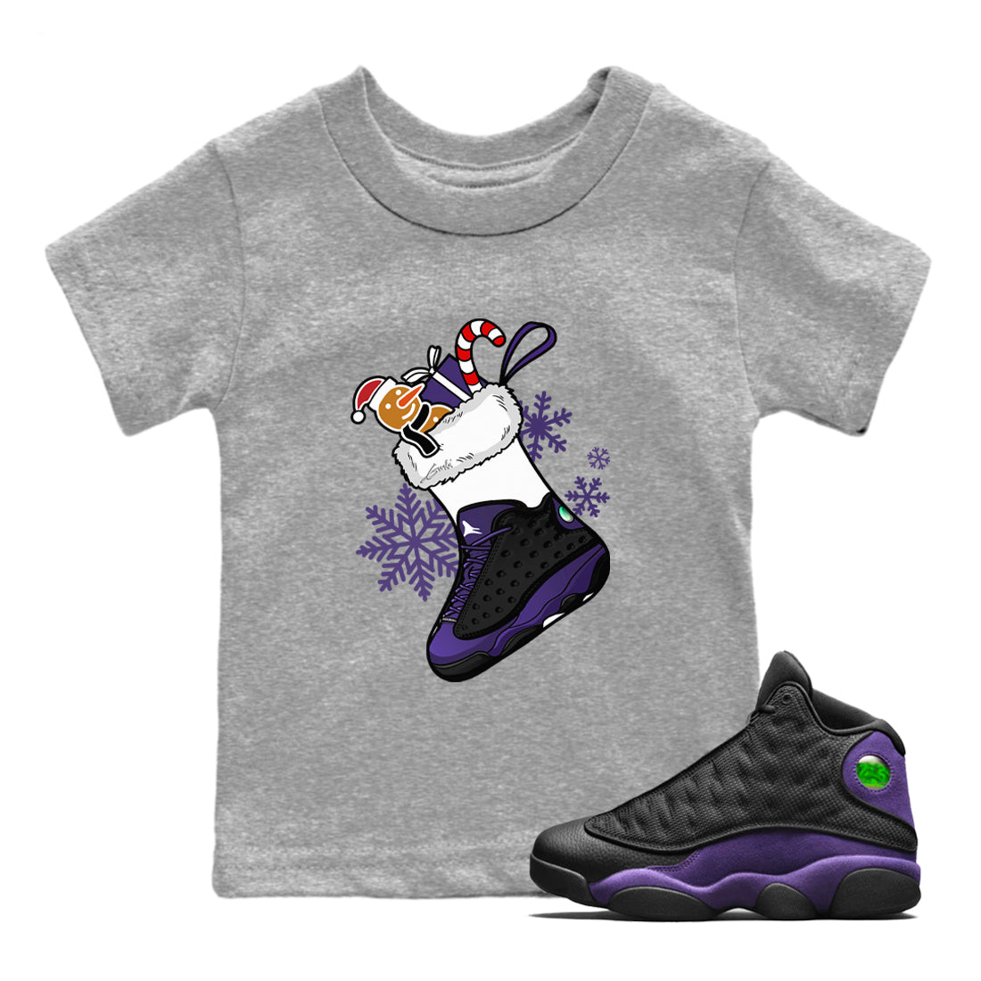 snkmatch Stocking snkmatch Tees Kids - Air Jordan 13 Court Purple
