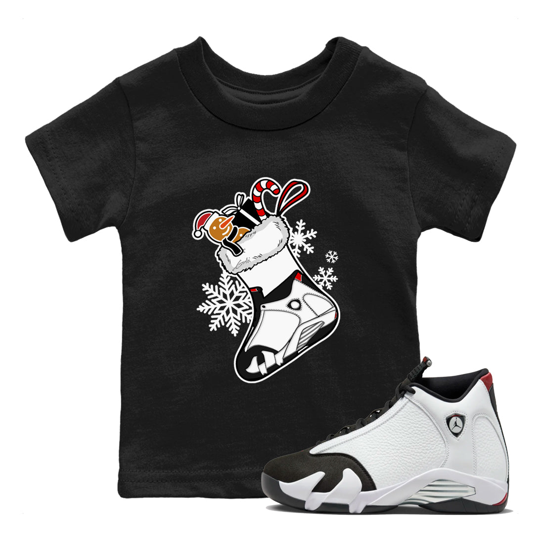 snkmatch Stocking snkmatch Tees Kids - Air Jordan 14 Black Toe