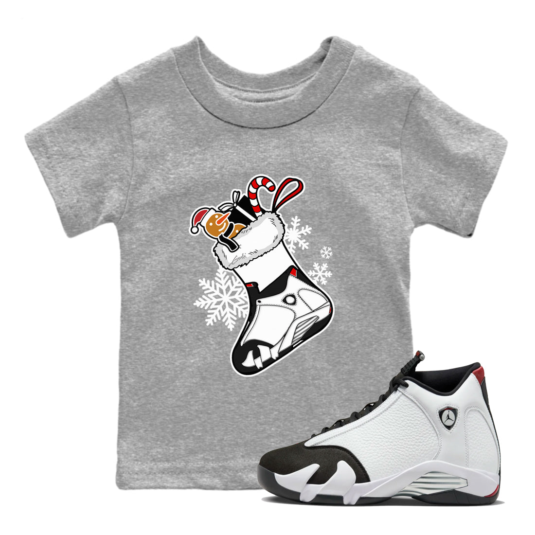 snkmatch Stocking snkmatch Tees Kids - Air Jordan 14 Black Toe