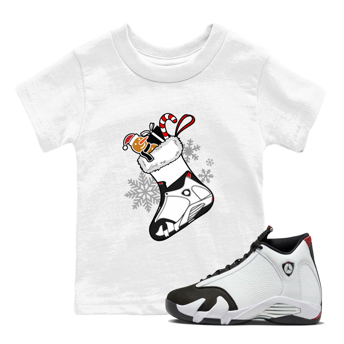 snkmatch Stocking snkmatch Tees Kids - Air Jordan 14 Black Toe