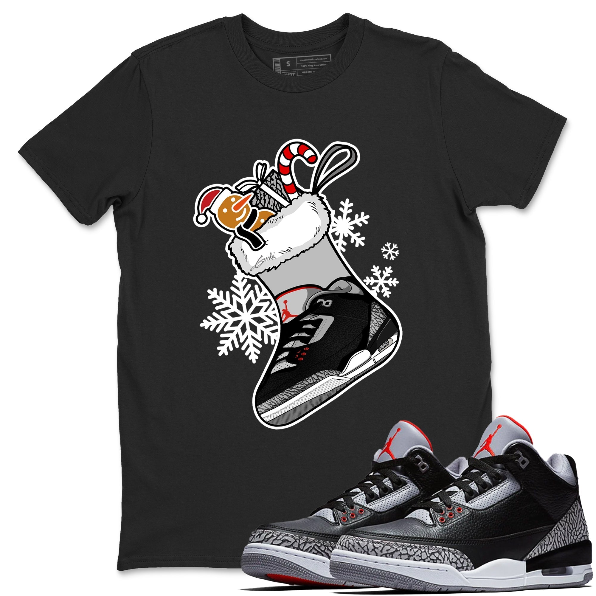snkmatch Stocking snkmatch Tees - Air Jordan 3 Black Cement