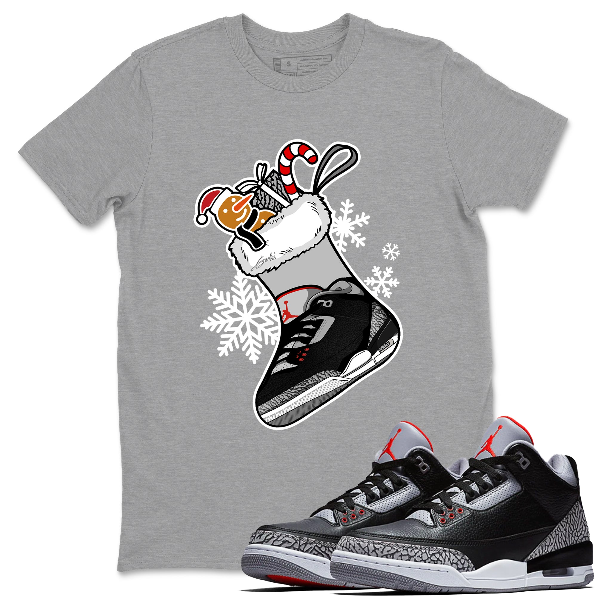 snkmatch Stocking snkmatch Tees - Air Jordan 3 Black Cement