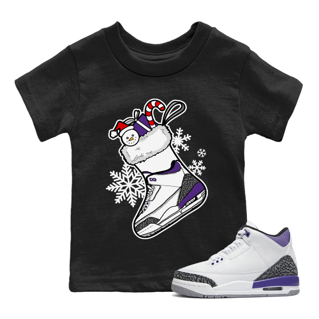 snkmatch Stocking Kids Tops - Air Jordan 3 Dark Iris