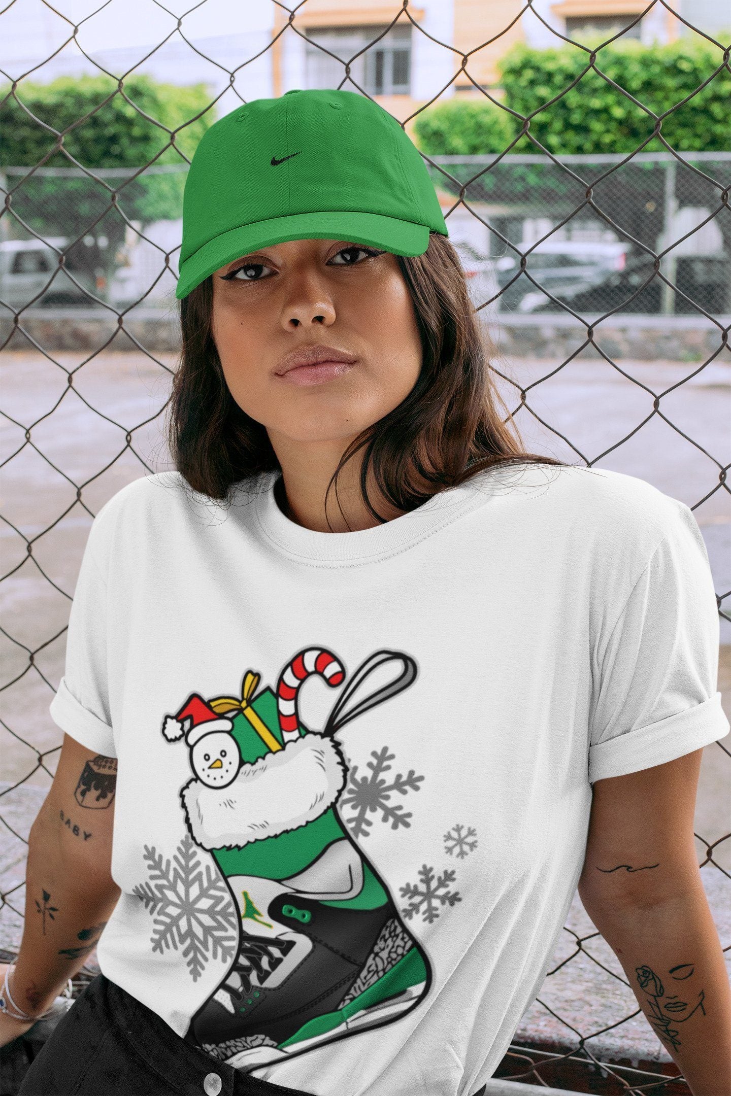 snkmatch Stocking Unisex Tops - Air Jordan 3 Pine Green