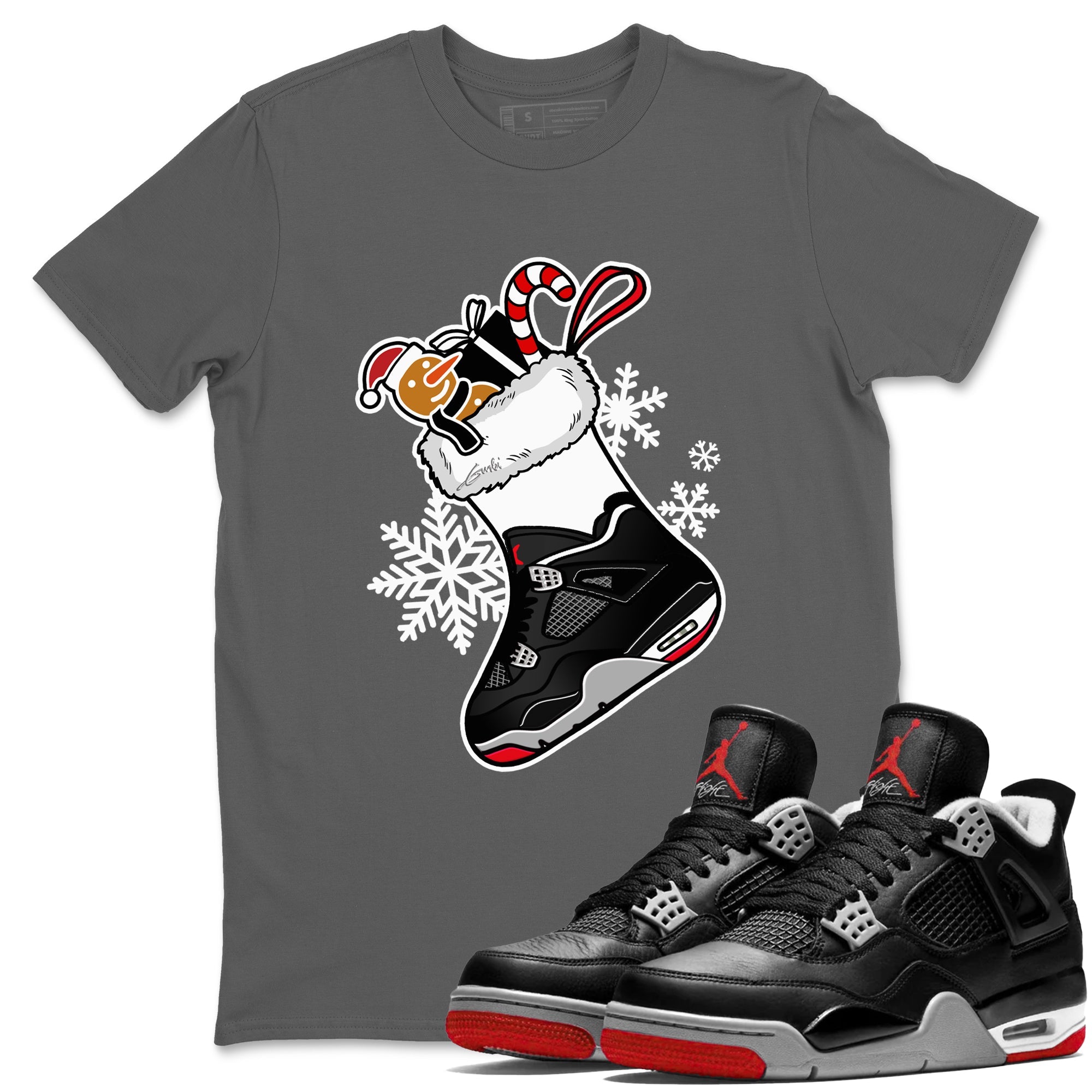 snkmatch Stocking snkmatch Tees - Air Jordan 4 Bred Reimagined