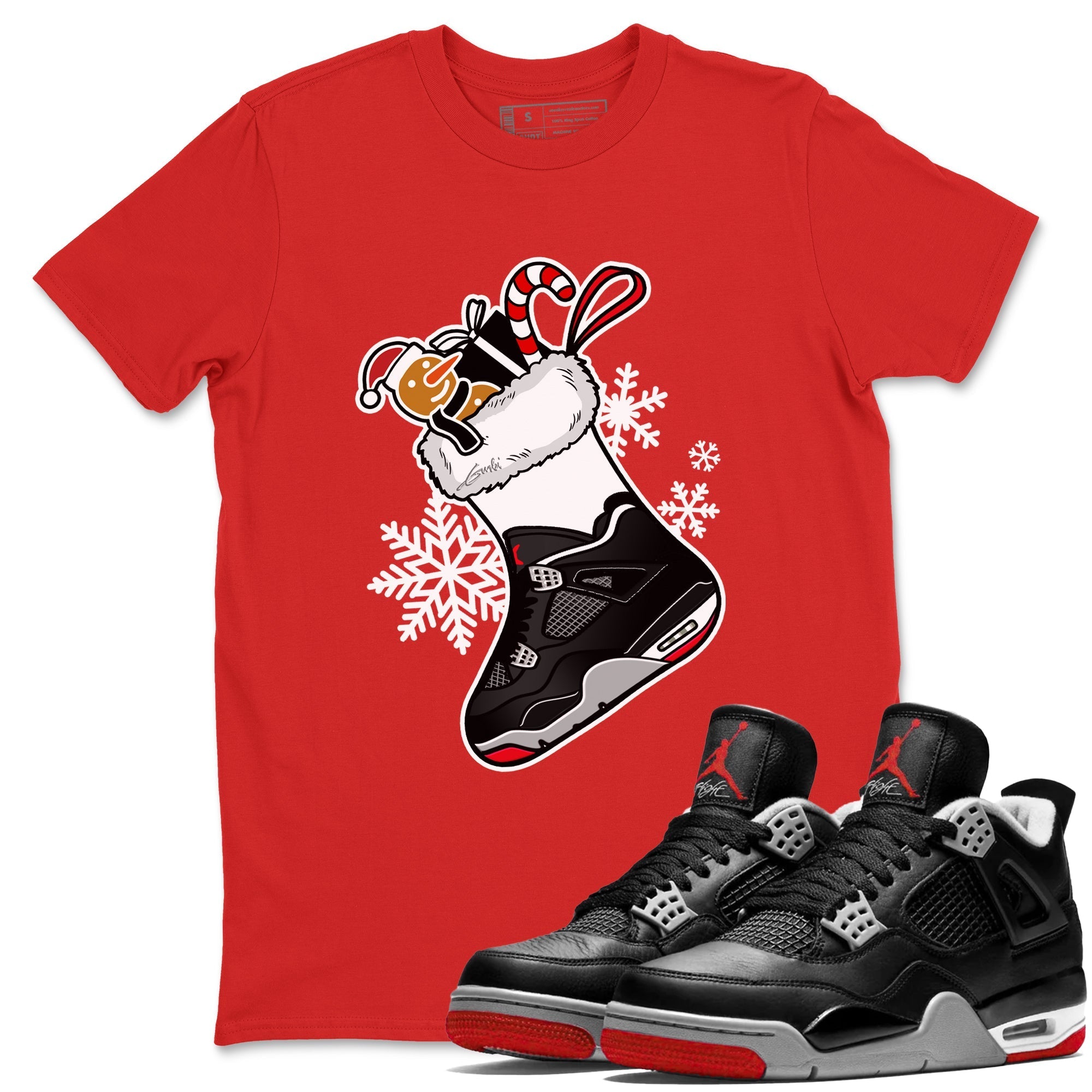 snkmatch Stocking snkmatch Tees - Air Jordan 4 Bred Reimagined