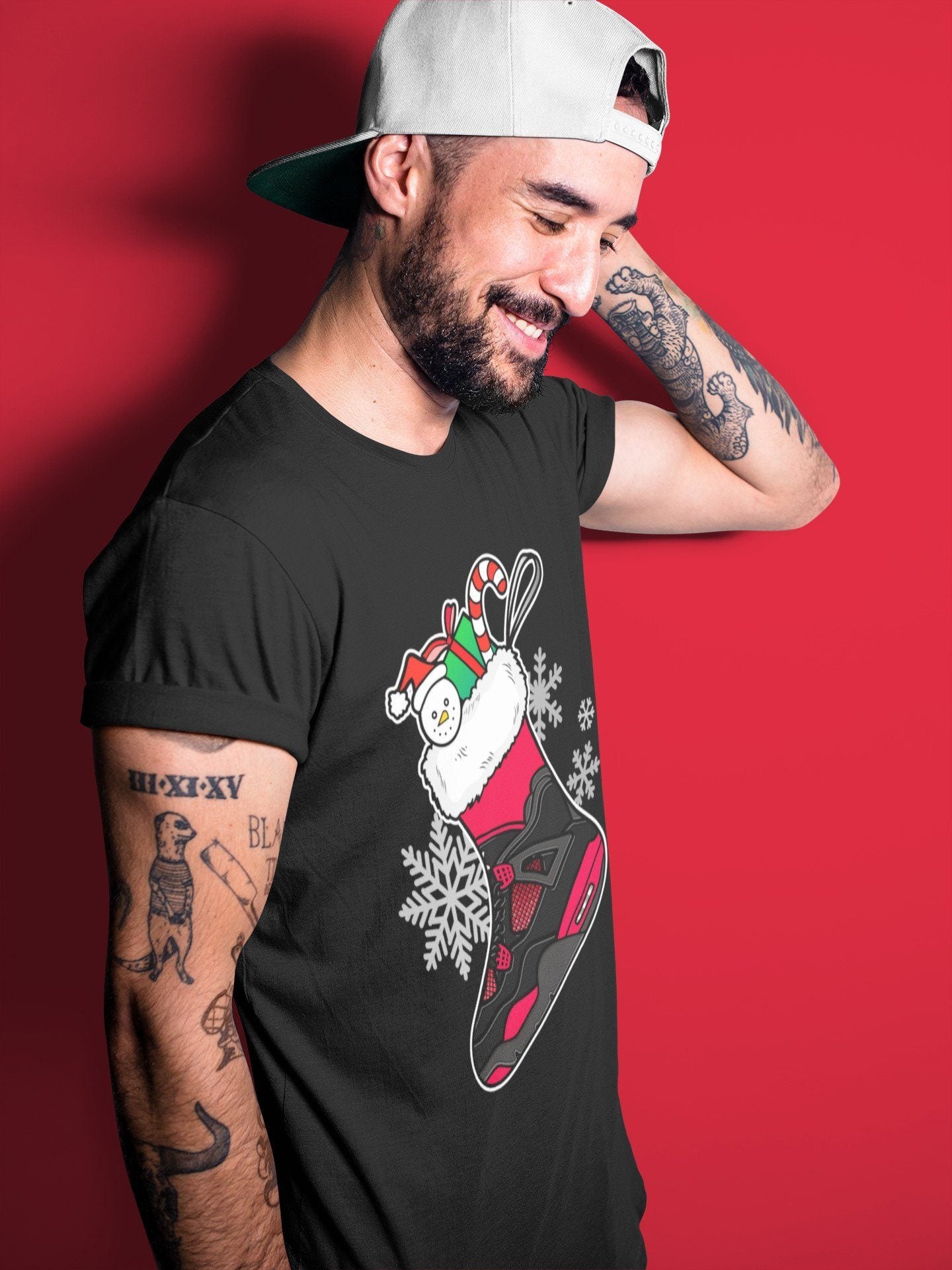 snkmatch Stocking Unisex Tops - Air Jordan 4 Red Thunder