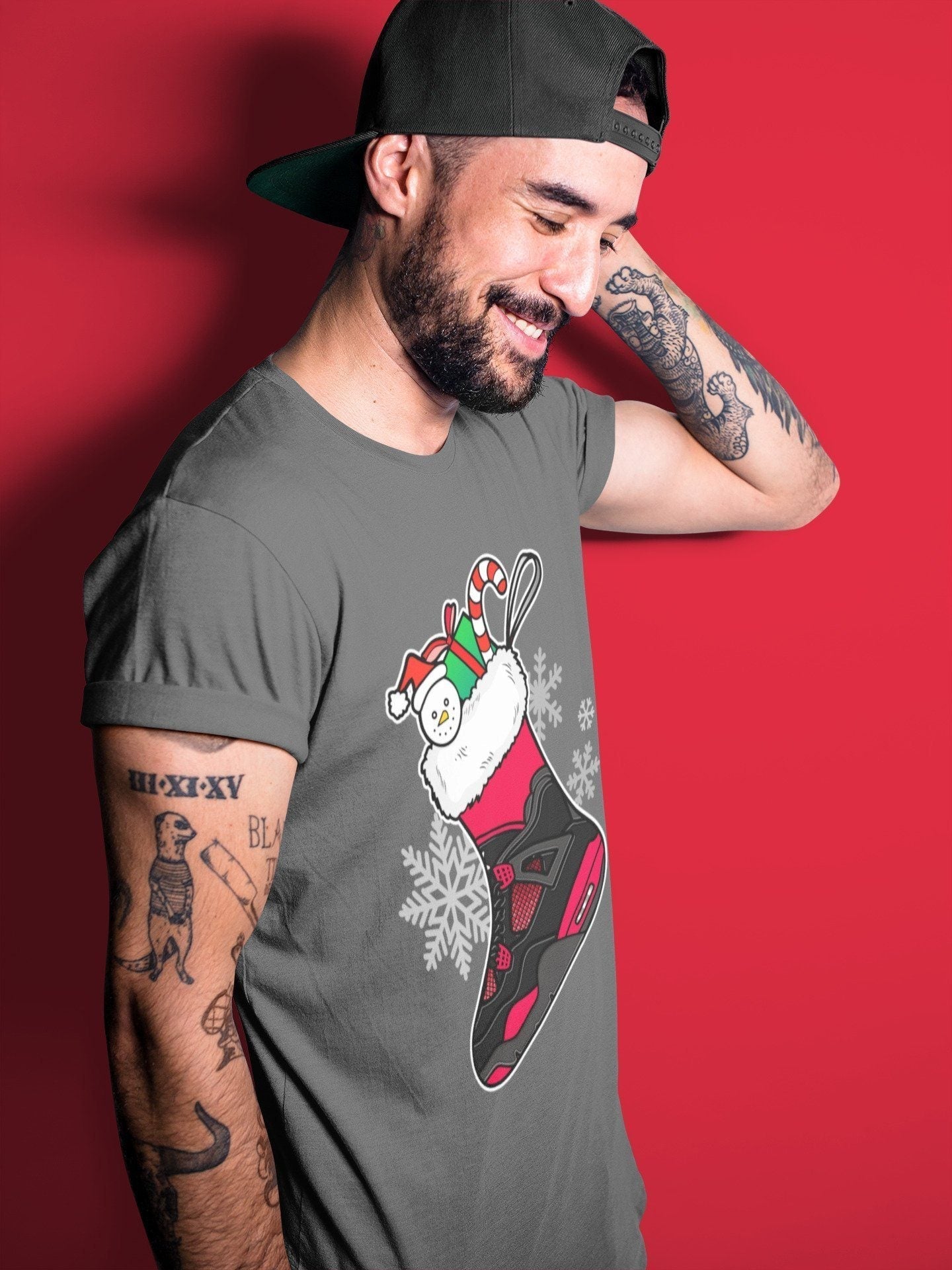 snkmatch Stocking Unisex Tops - Air Jordan 4 Red Thunder