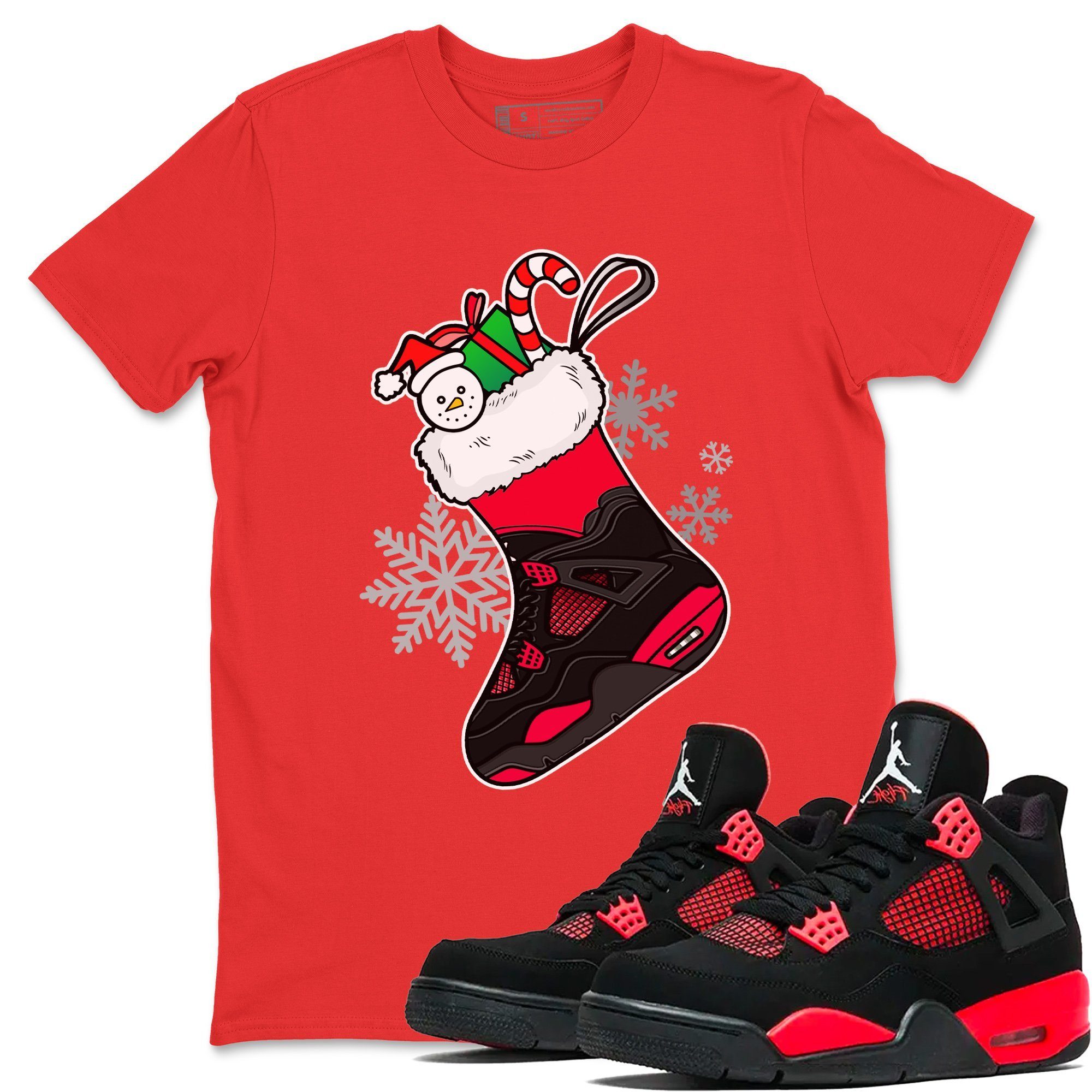 snkmatch Stocking Unisex Tops - Air Jordan 4 Red Thunder