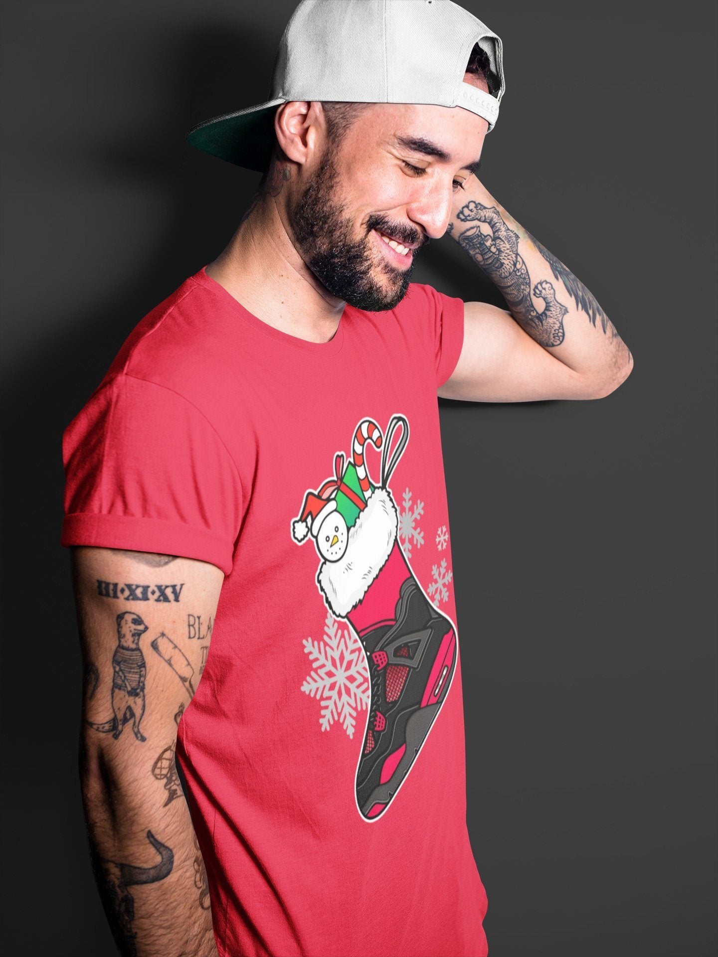 snkmatch Stocking Unisex Tops - Air Jordan 4 Red Thunder