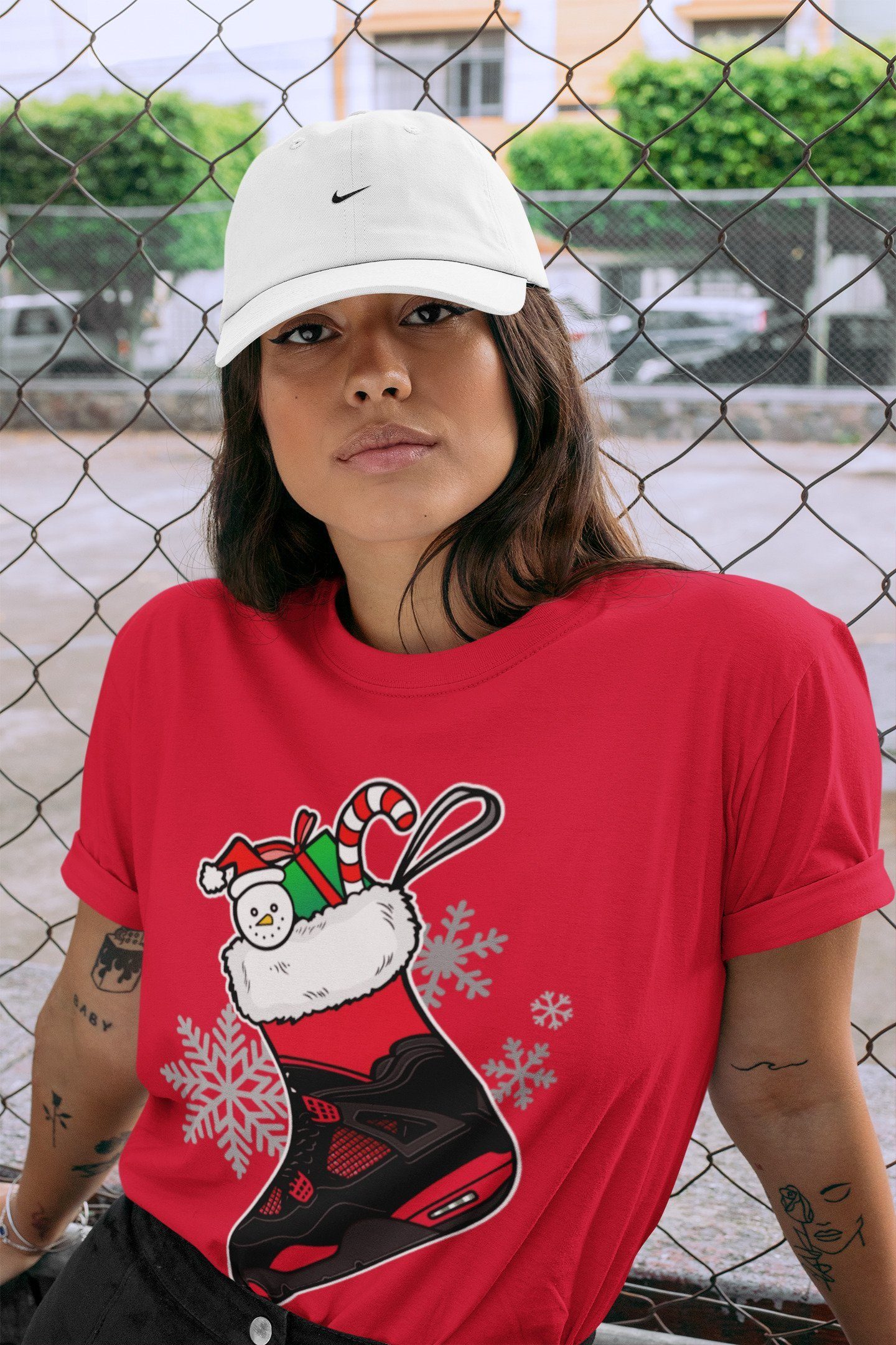 snkmatch Stocking Unisex Tops - Air Jordan 4 Red Thunder
