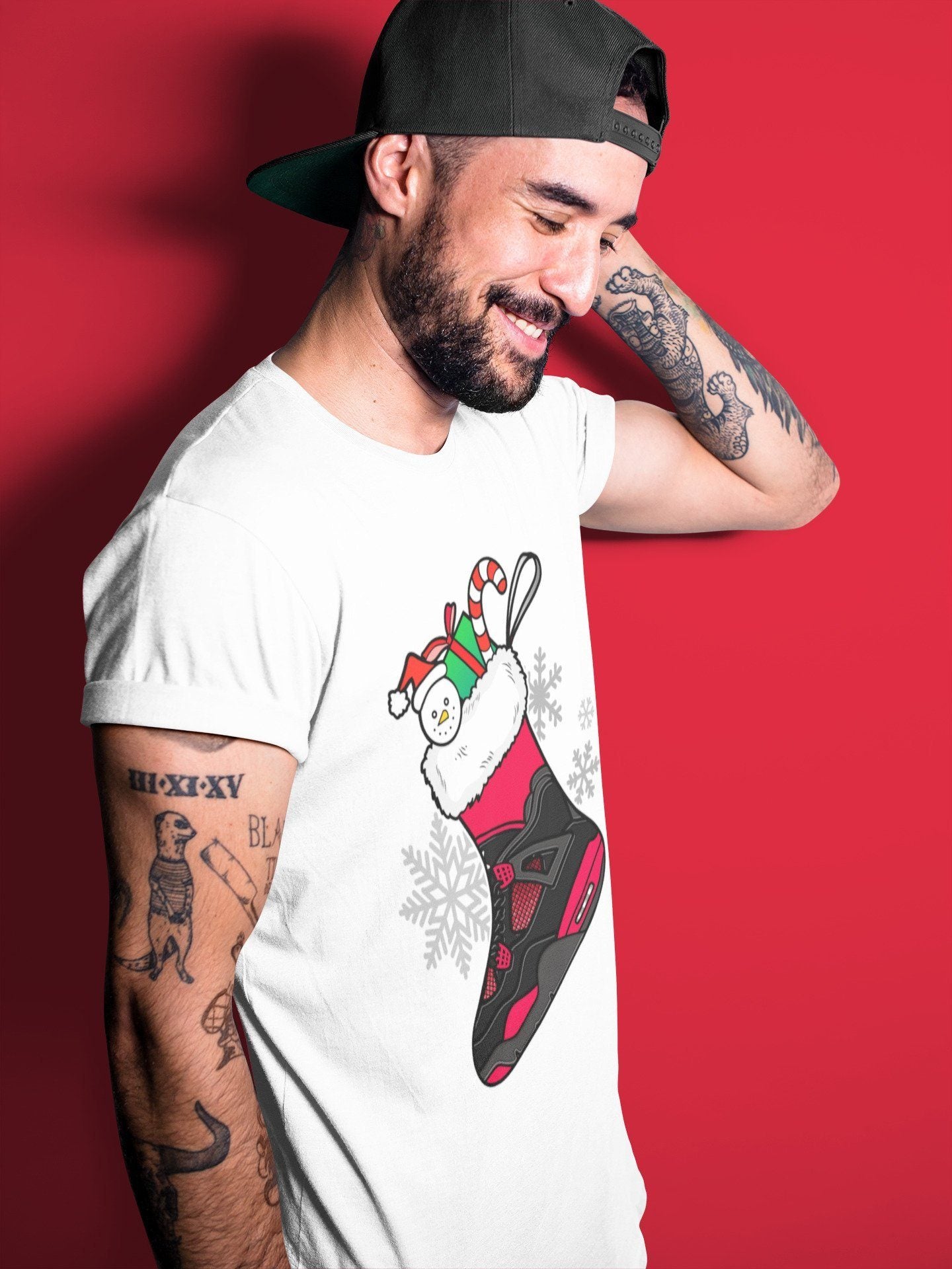 snkmatch Stocking Unisex Tops - Air Jordan 4 Red Thunder