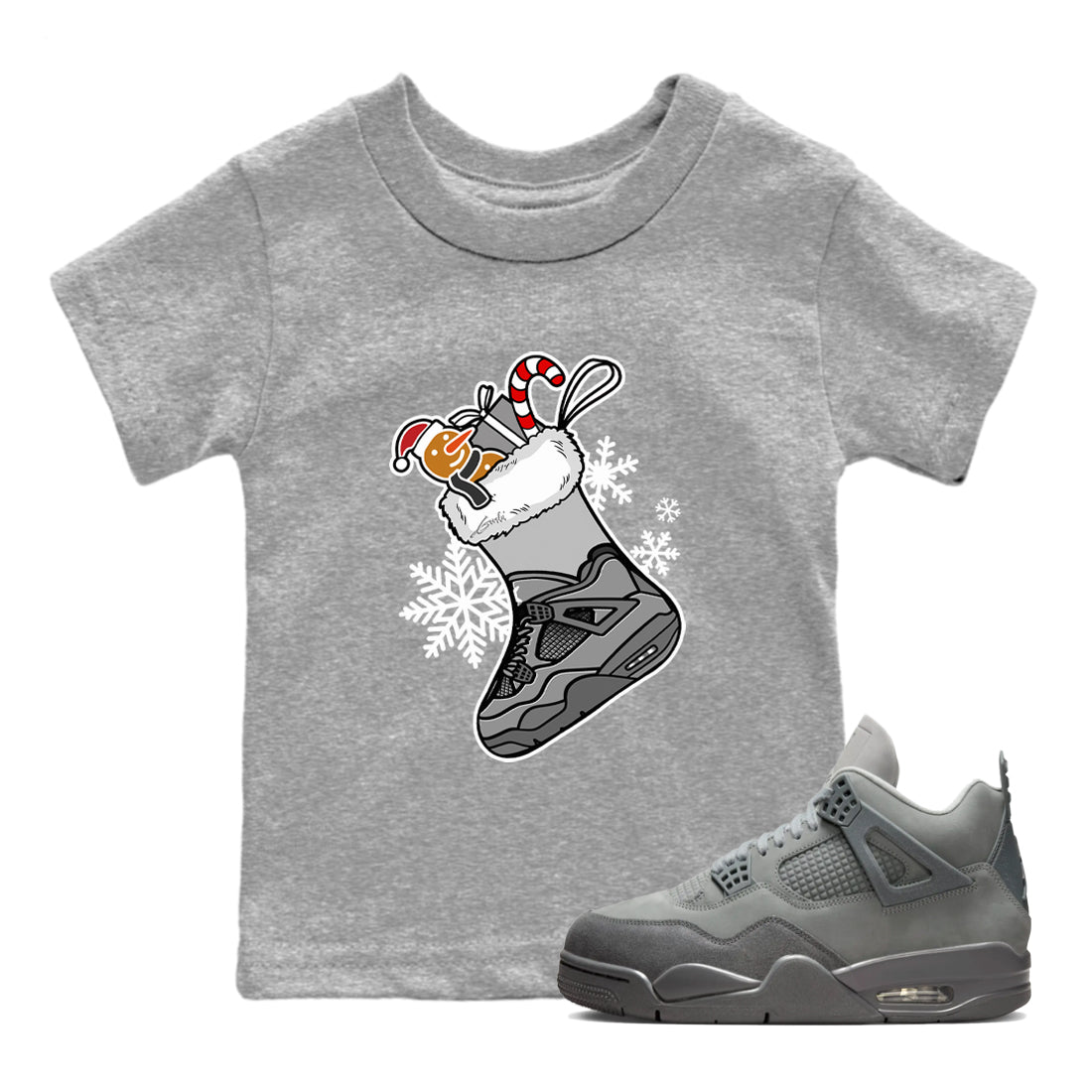 snkmatch Stocking snkmatch Tees Kids - Air Jordan 4 Wet Cement