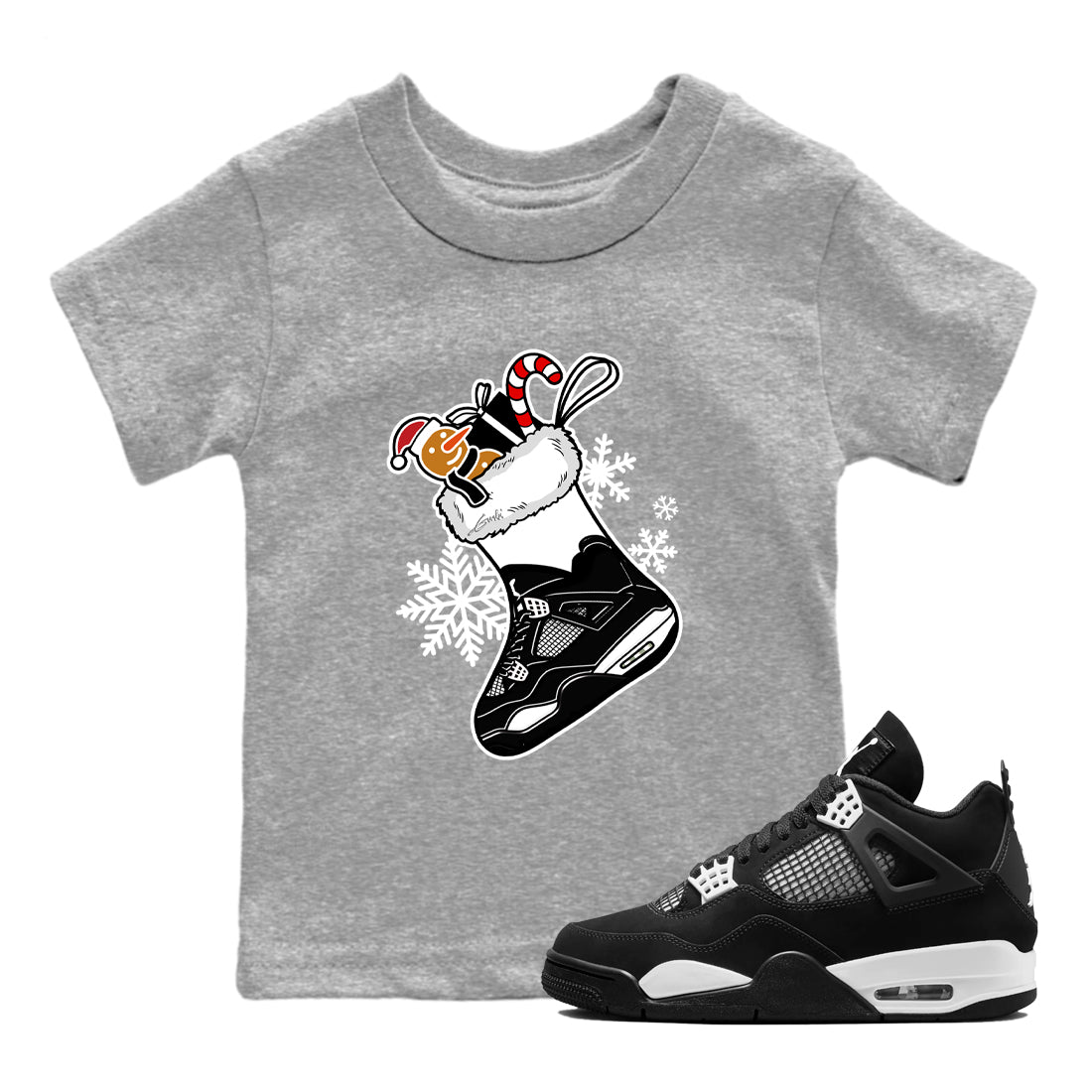 snkmatch Stocking snkmatch Tees Kids - Air Jordan 4 White Thunder