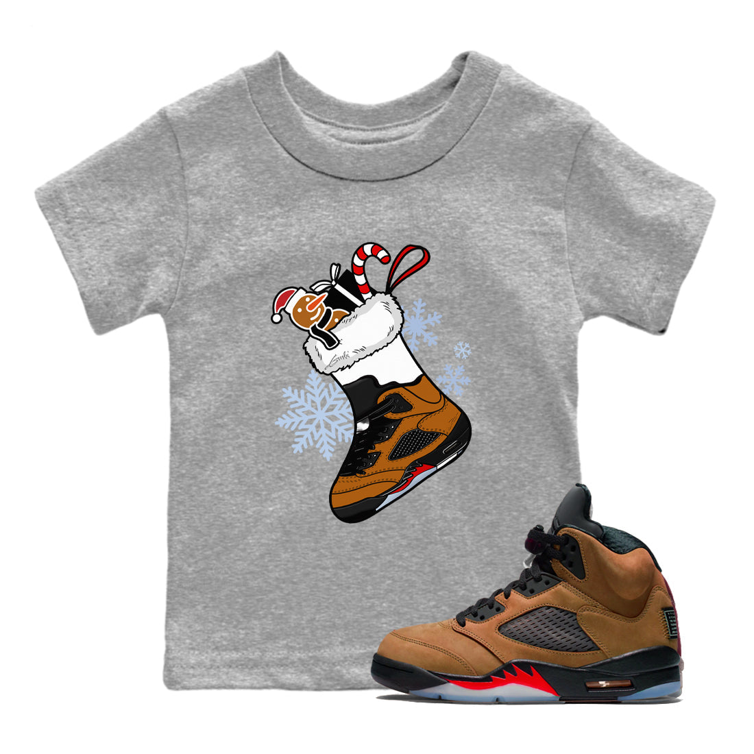 snkmatch Stocking snkmatch Tees Kids - Air Jordan 5 Archaeo Brown