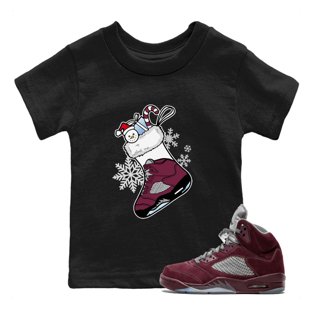 snkmatch Stocking snkmatch Tee Kids - Air Jordan 5 Burgundy