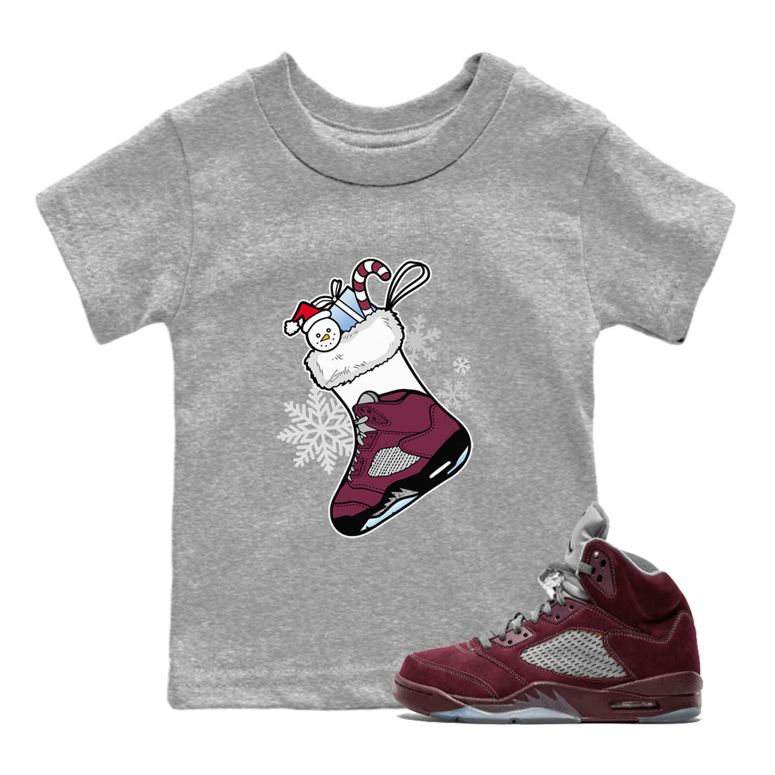 snkmatch Stocking snkmatch Tee Kids - Air Jordan 5 Burgundy