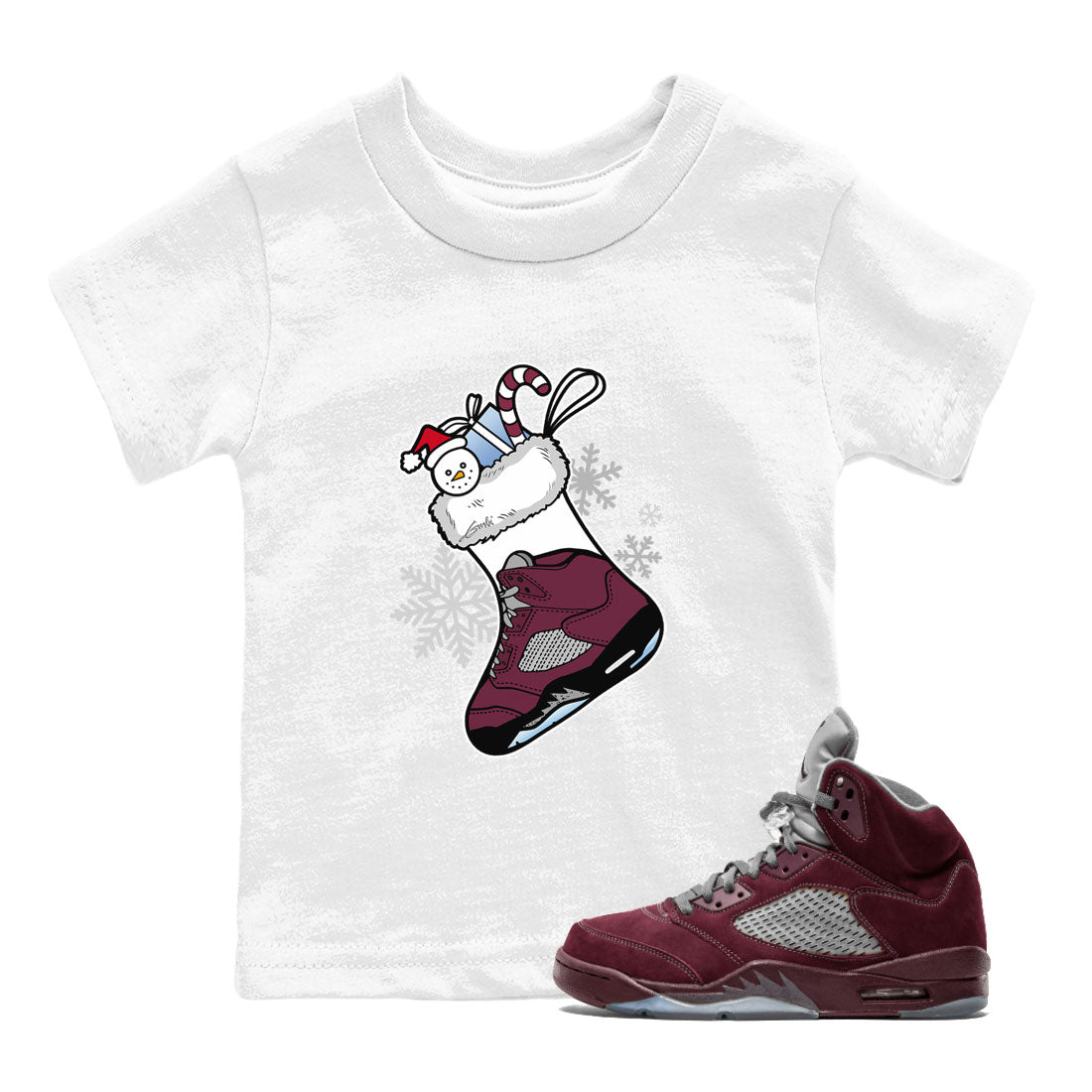 snkmatch Stocking snkmatch Tee Kids - Air Jordan 5 Burgundy