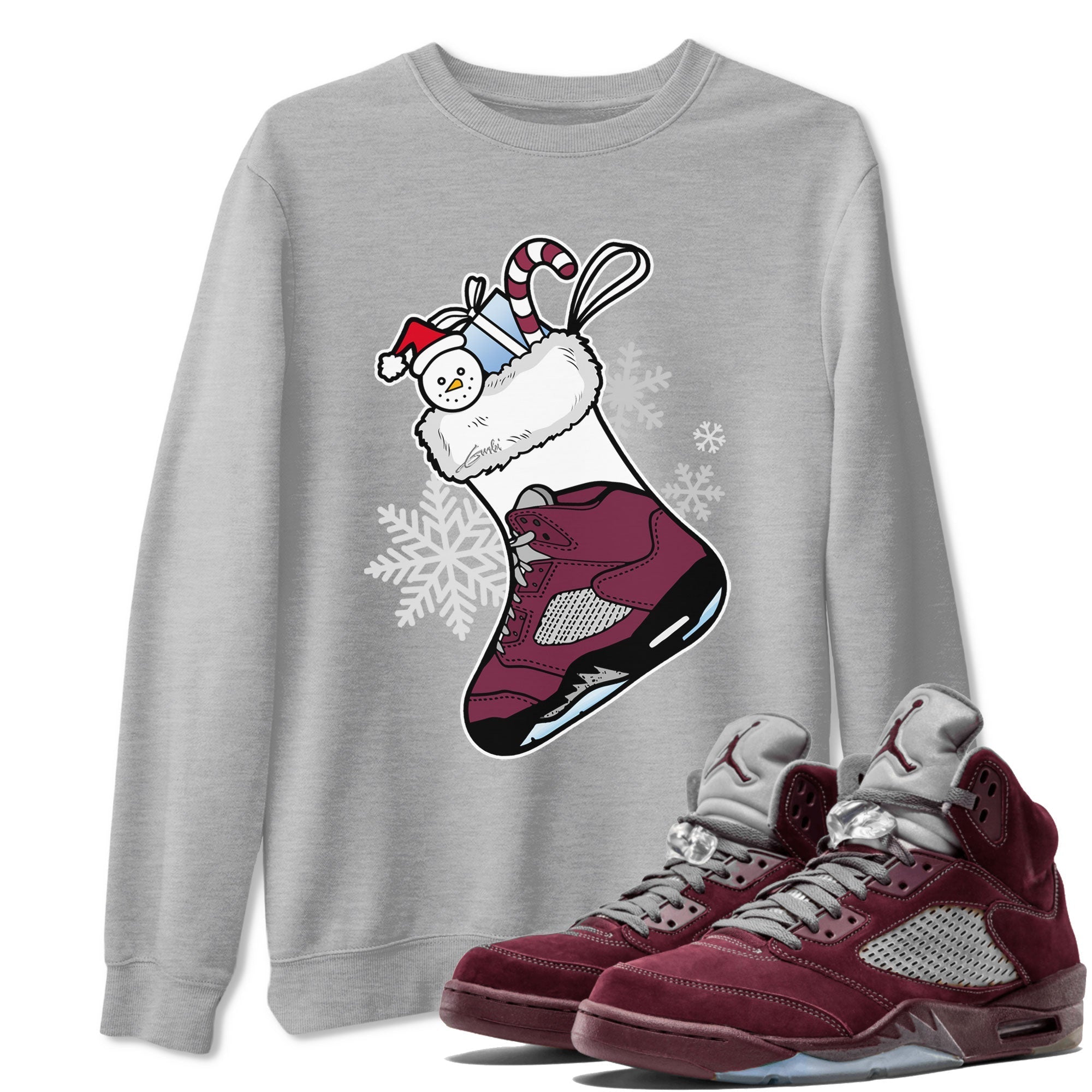 snkmatch Stocking snkmatch Tee - Air Jordan 5 Burgundy