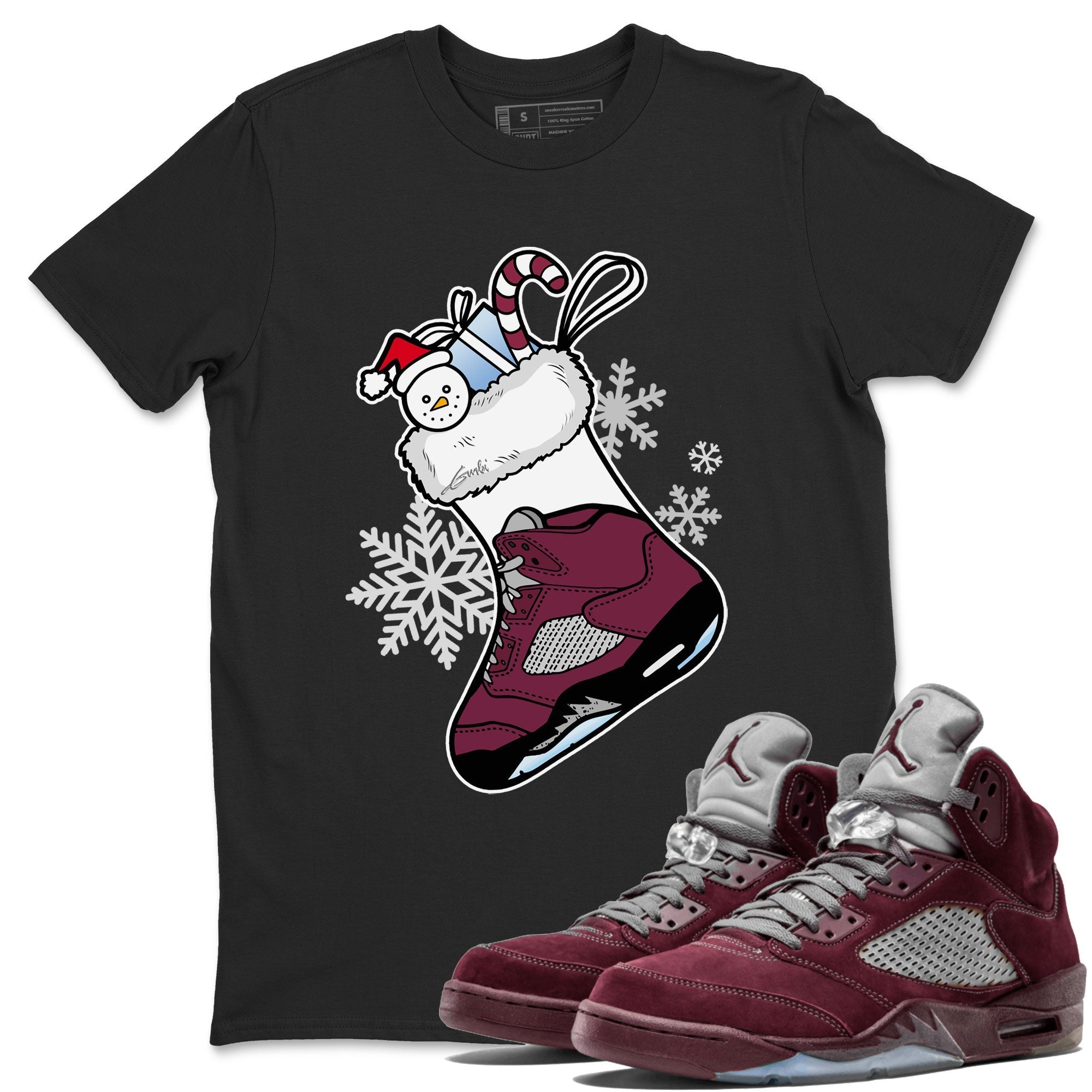 snkmatch Stocking snkmatch Tee - Air Jordan 5 Burgundy