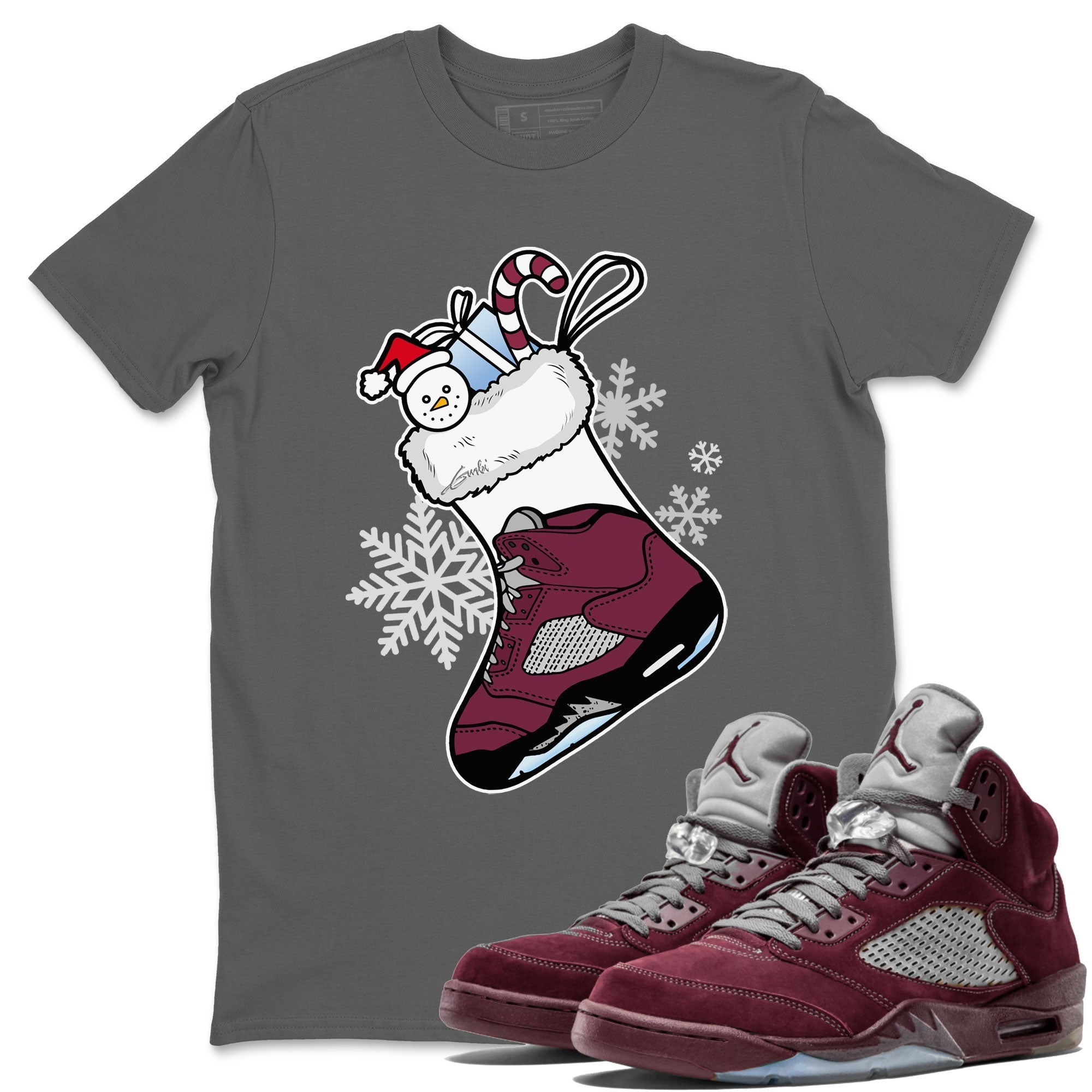 snkmatch Stocking snkmatch Tee - Air Jordan 5 Burgundy