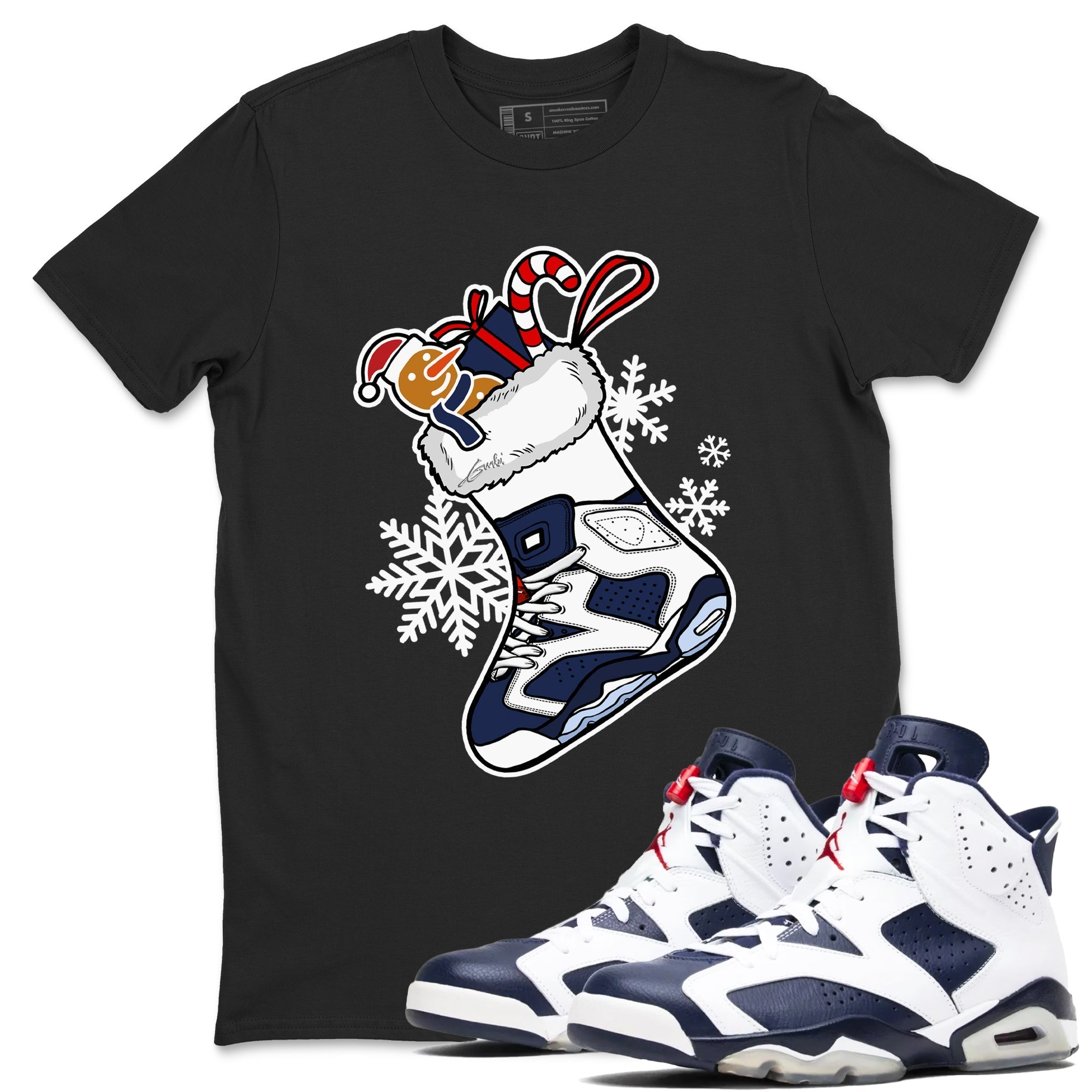 snkmatch Stocking snkmatch Tees - Air Jordan 6 White And Midnight Navy