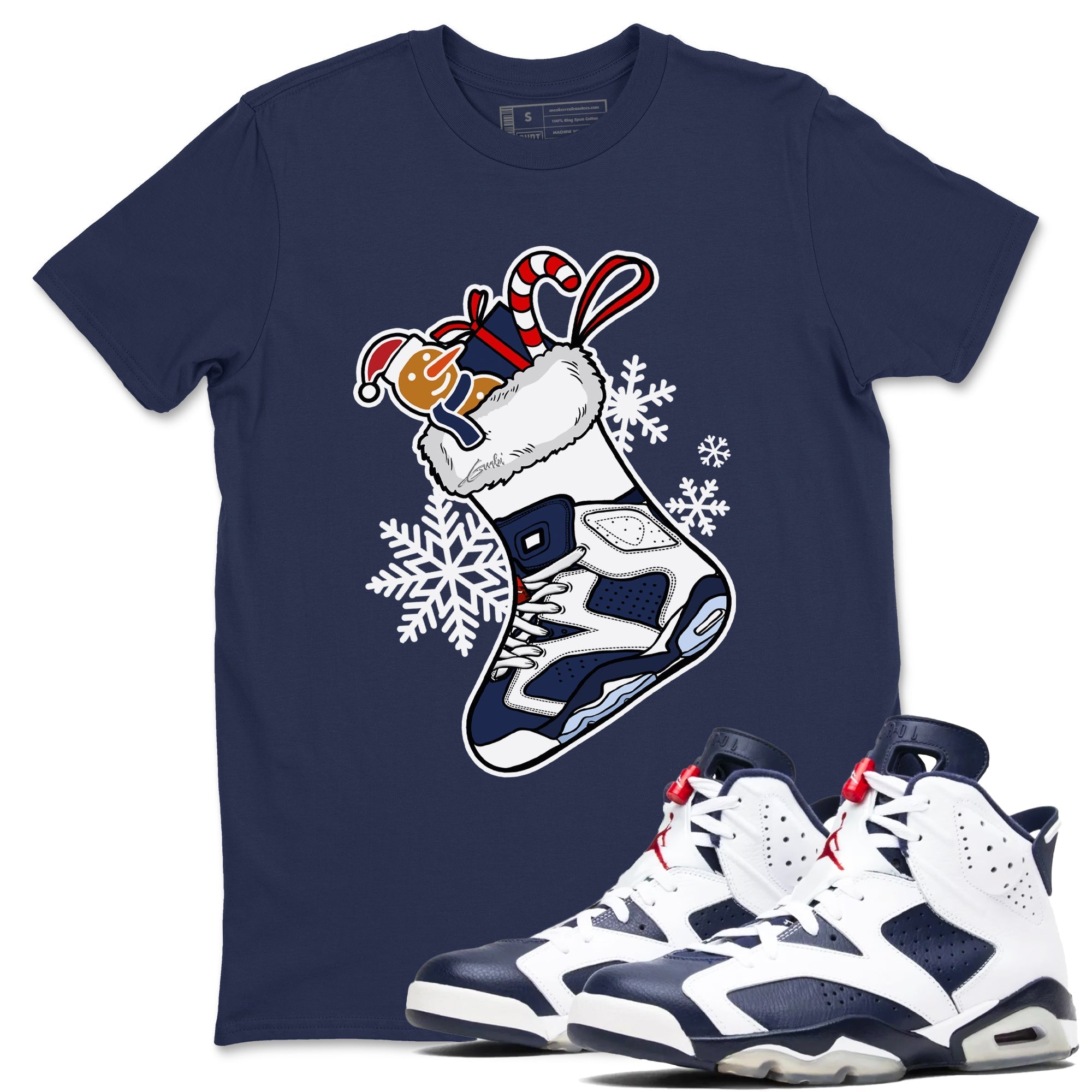 snkmatch Stocking snkmatch Tees - Air Jordan 6 White And Midnight Navy