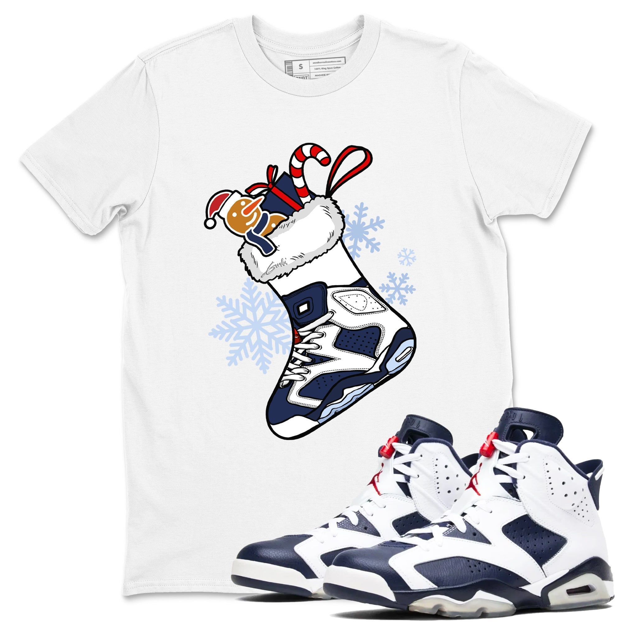 snkmatch Stocking snkmatch Tees - Air Jordan 6 White And Midnight Navy
