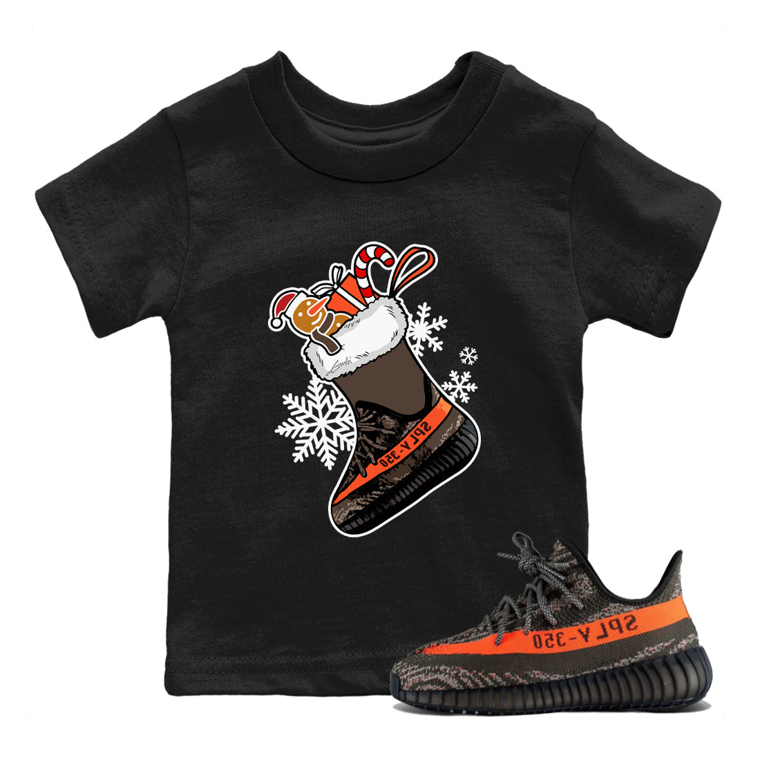 Sneaker Stocking SNRT Sneaker Tees Kids - Yeezy 350 Carbon Beluga
