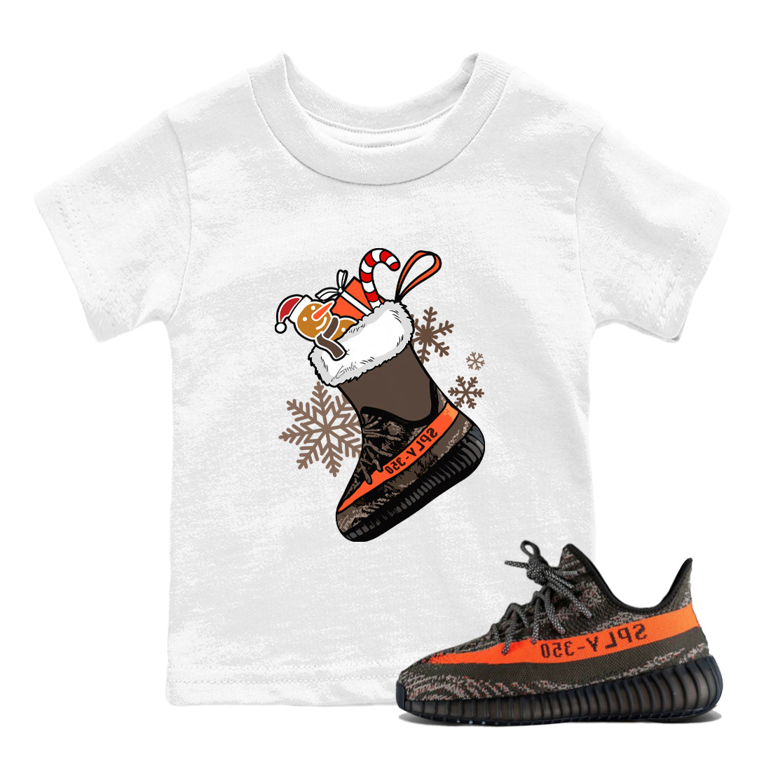 Sneaker Stocking SNRT Sneaker Tees Kids - Yeezy 350 Carbon Beluga