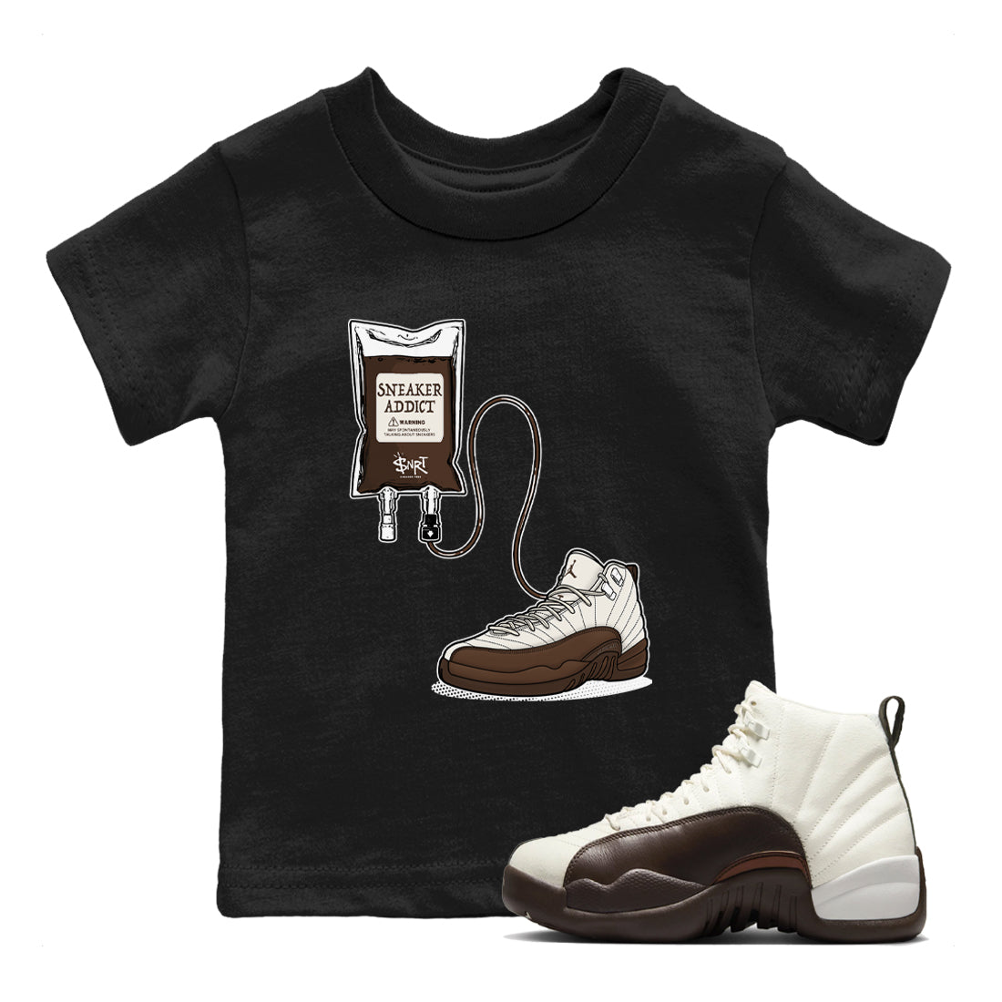snkmatch Therapy snkmatch Tees Kids - Air Jordan 12 Baroque Brown