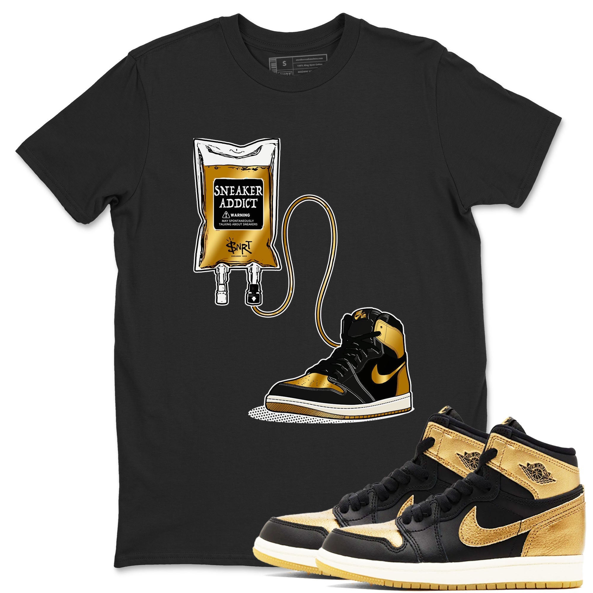 snkmatch Therapy snkmatch Tees - Air Jordan 1 Black Metallic Gold