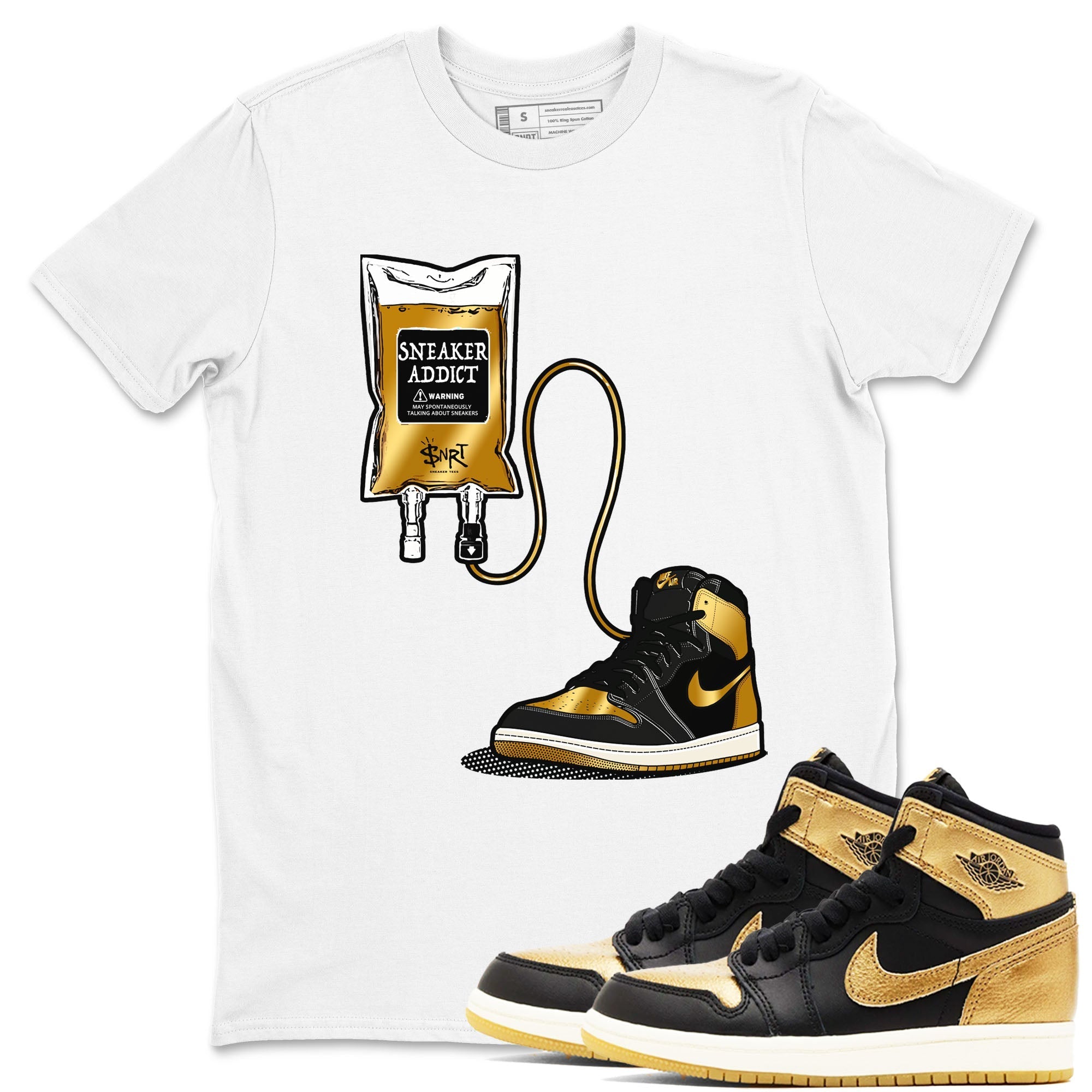 snkmatch Therapy snkmatch Tees - Air Jordan 1 Black Metallic Gold