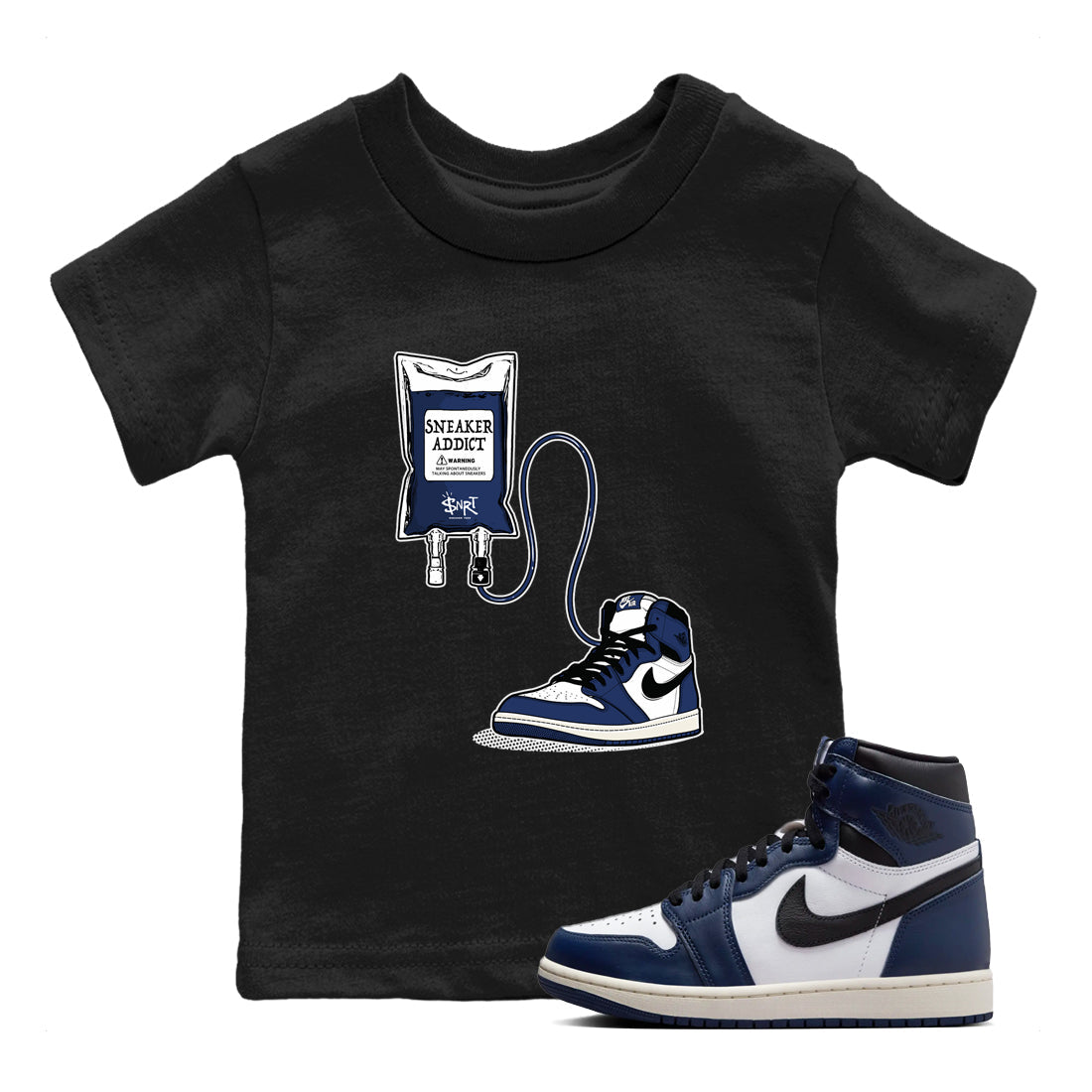 snkmatch Therapy snkmatch Tees Kids - Air Jordan 1 Midnight Navy