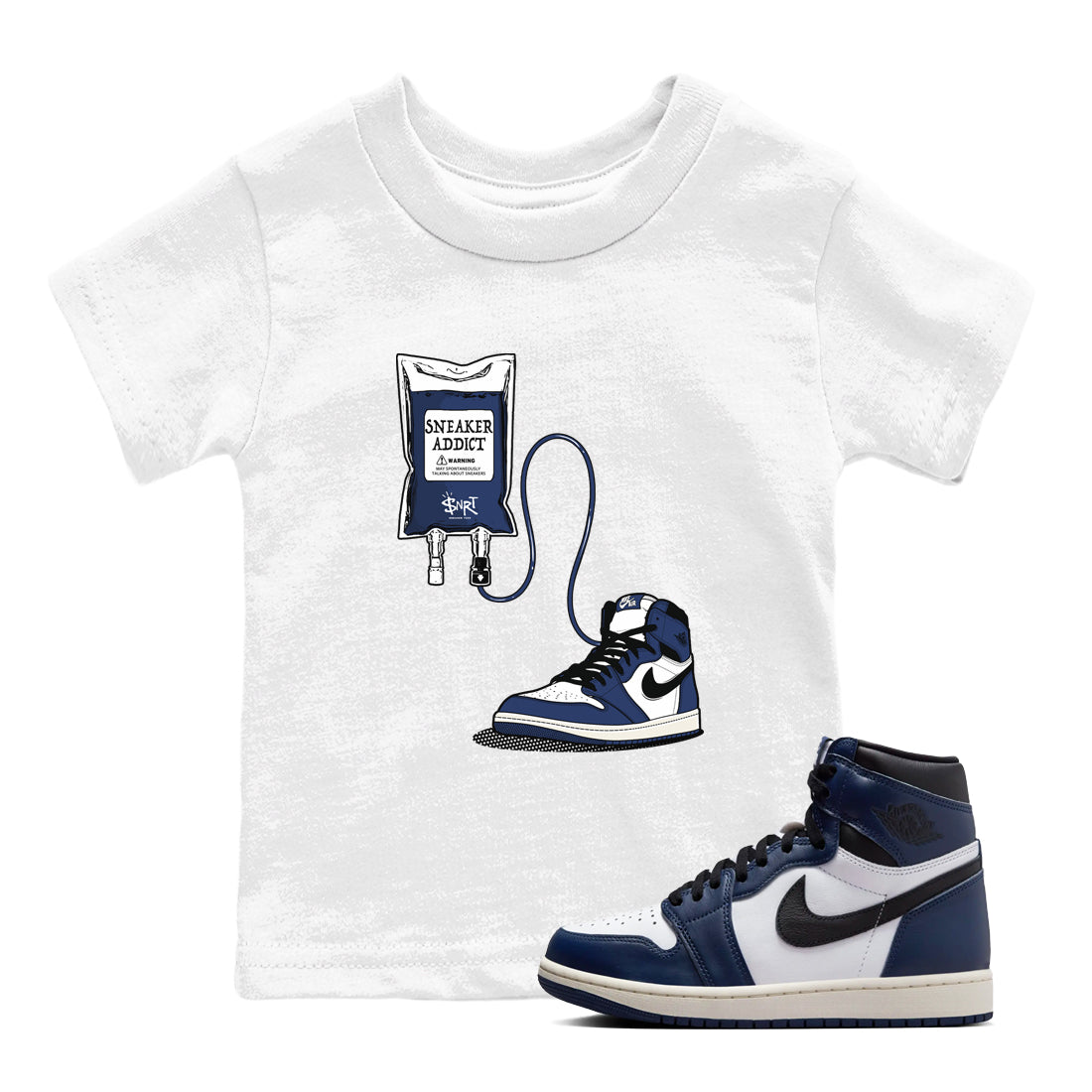 snkmatch Therapy snkmatch Tees Kids - Air Jordan 1 Midnight Navy