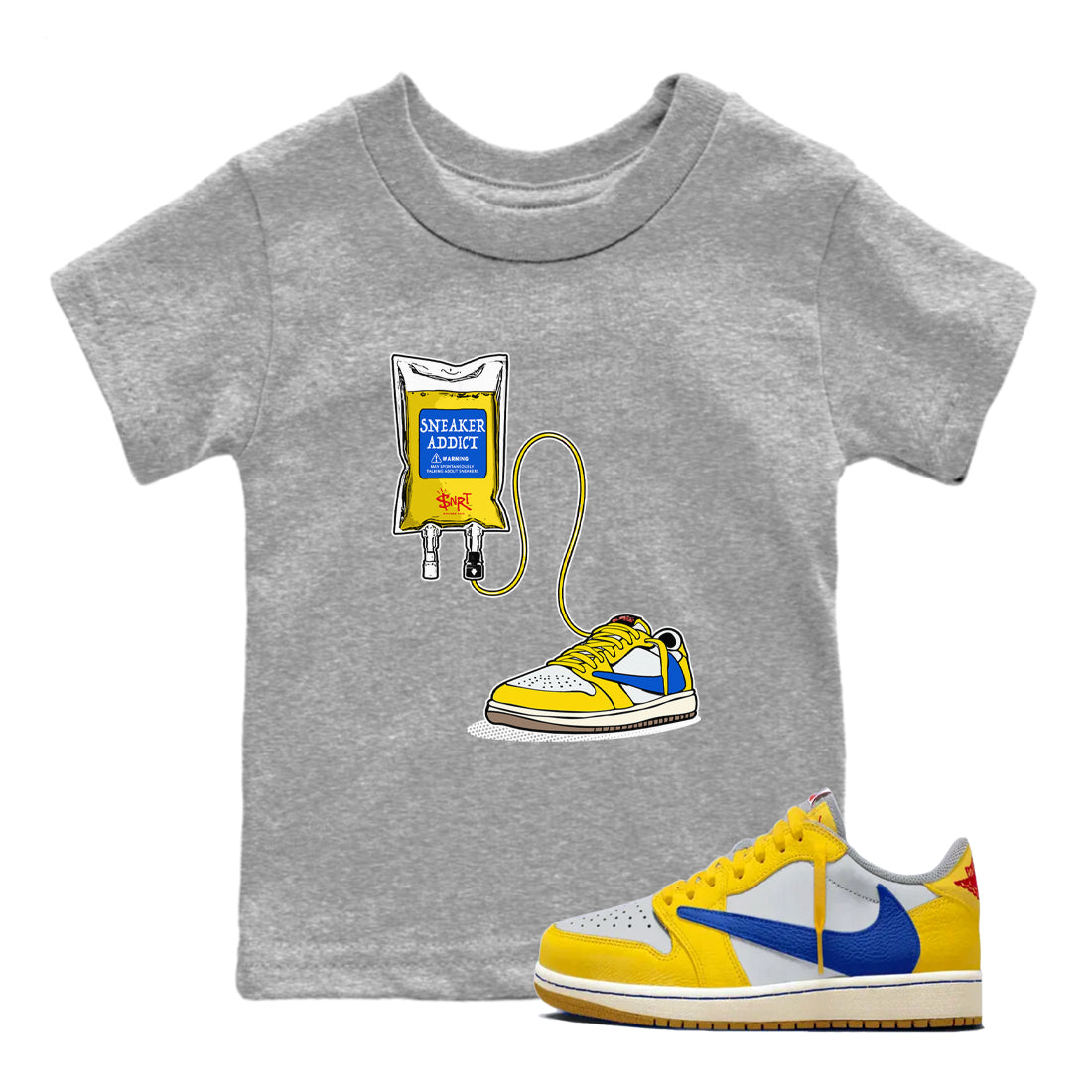 snkmatch Therapy snkmatch Tees Kids - Air Jordan 1 Travis Scott Canary