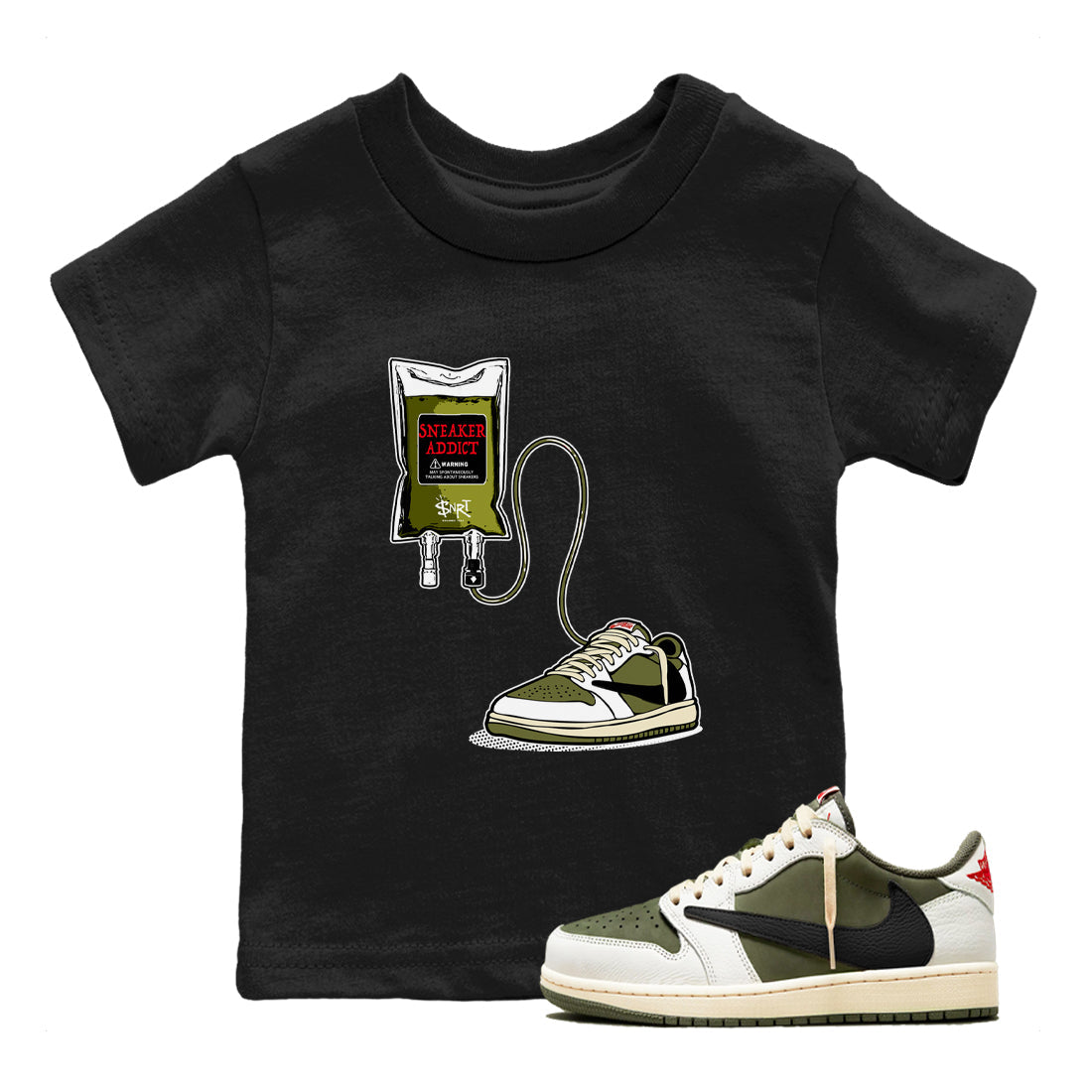 snkmatch Therapy snkmatch Tees Kids - Air Jordan 1 Travis Scott Medium Olive