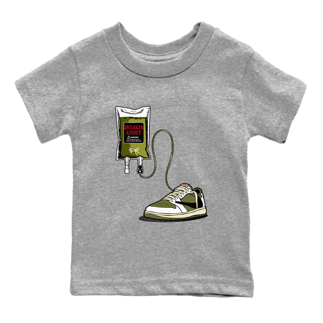 snkmatch Therapy snkmatch Tees Kids - Air Jordan 1 Travis Scott Medium Olive