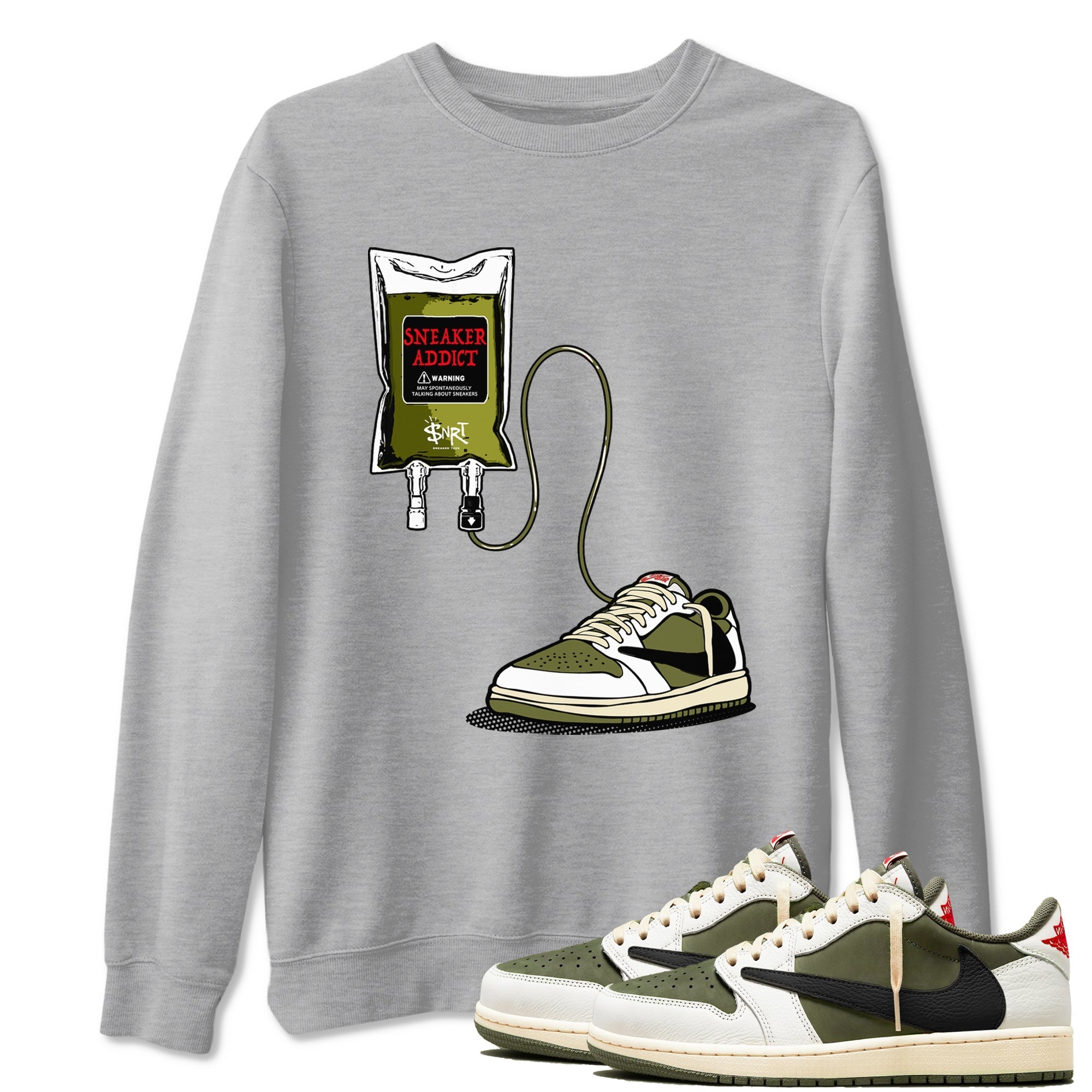 Sneaker Therapy SNRT Sneaker Tees - Air Jordan 1 Travis Scott Medium Olive